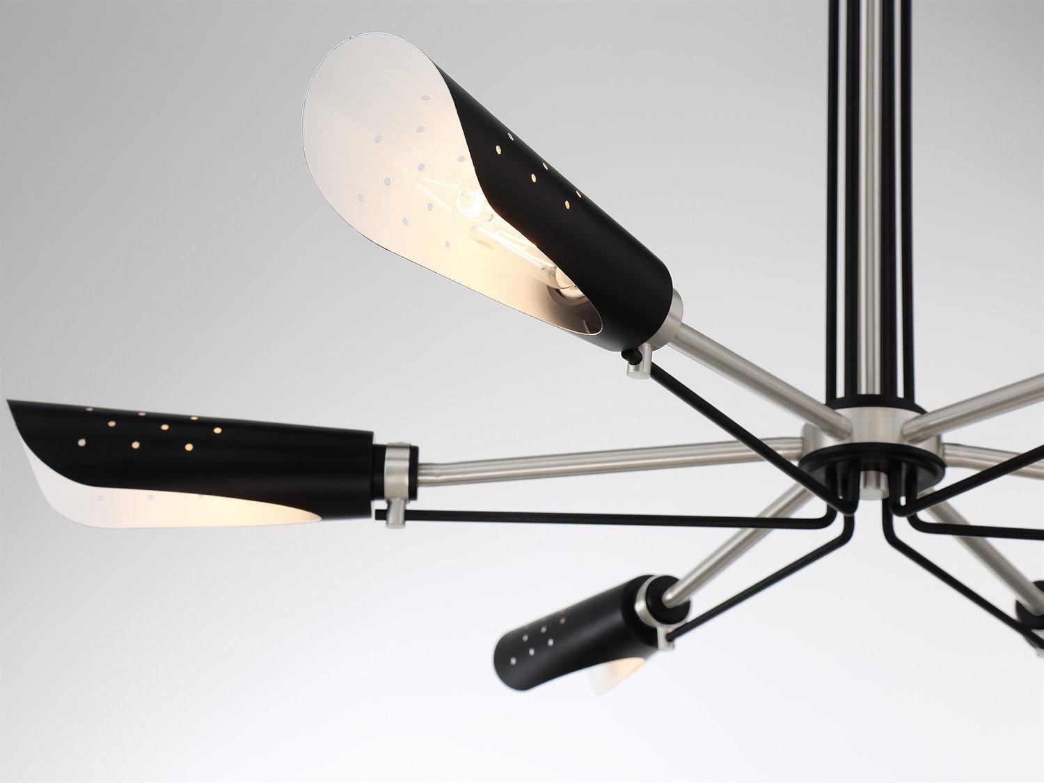 George Kovacs Turbine 6-Light Coal Brushed Nickel Chandelier