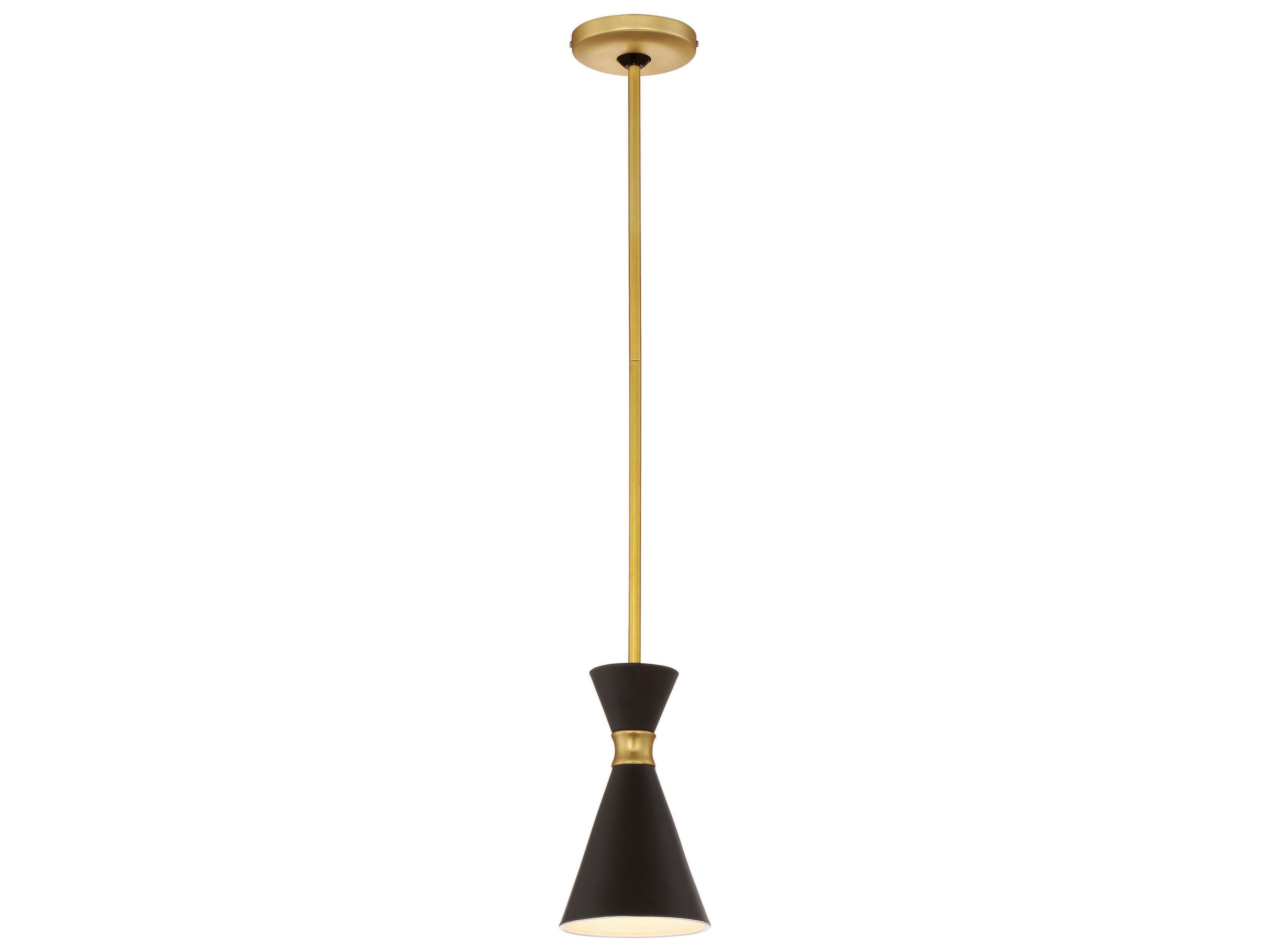 George Kovacs Conic 1-Light Honey Gold Black Mini Pendant