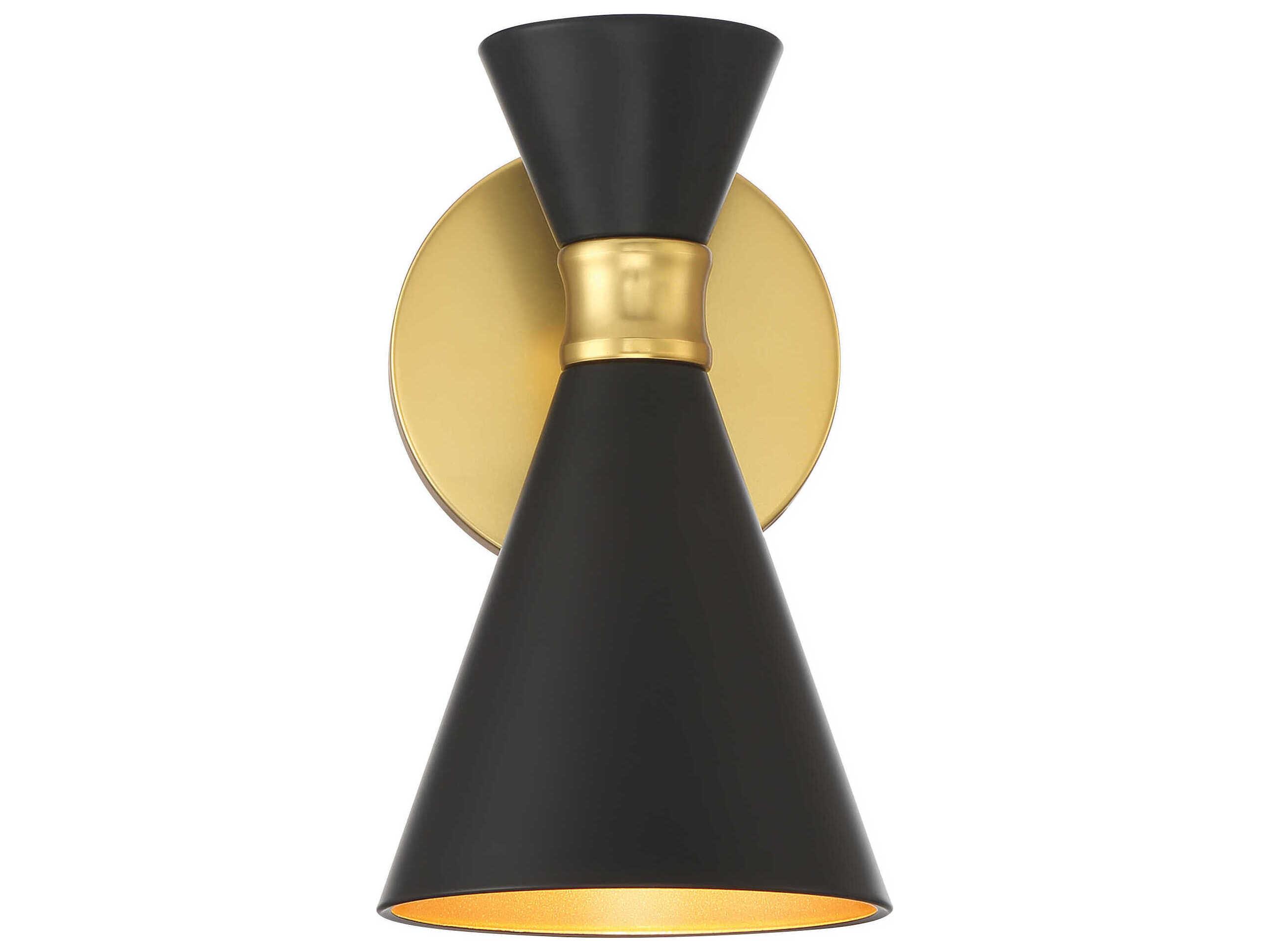 George Kovacs Conic 1-Light Coal Honey Gold Black Wall Sconce