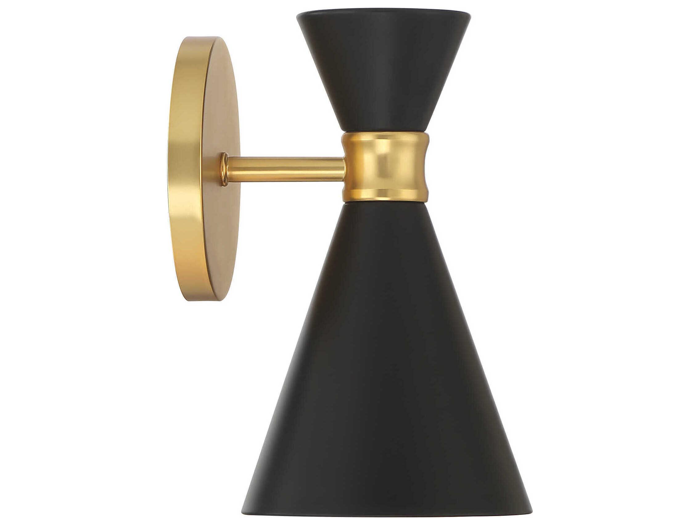 George Kovacs Conic 1-Light Coal Honey Gold Black Wall Sconce