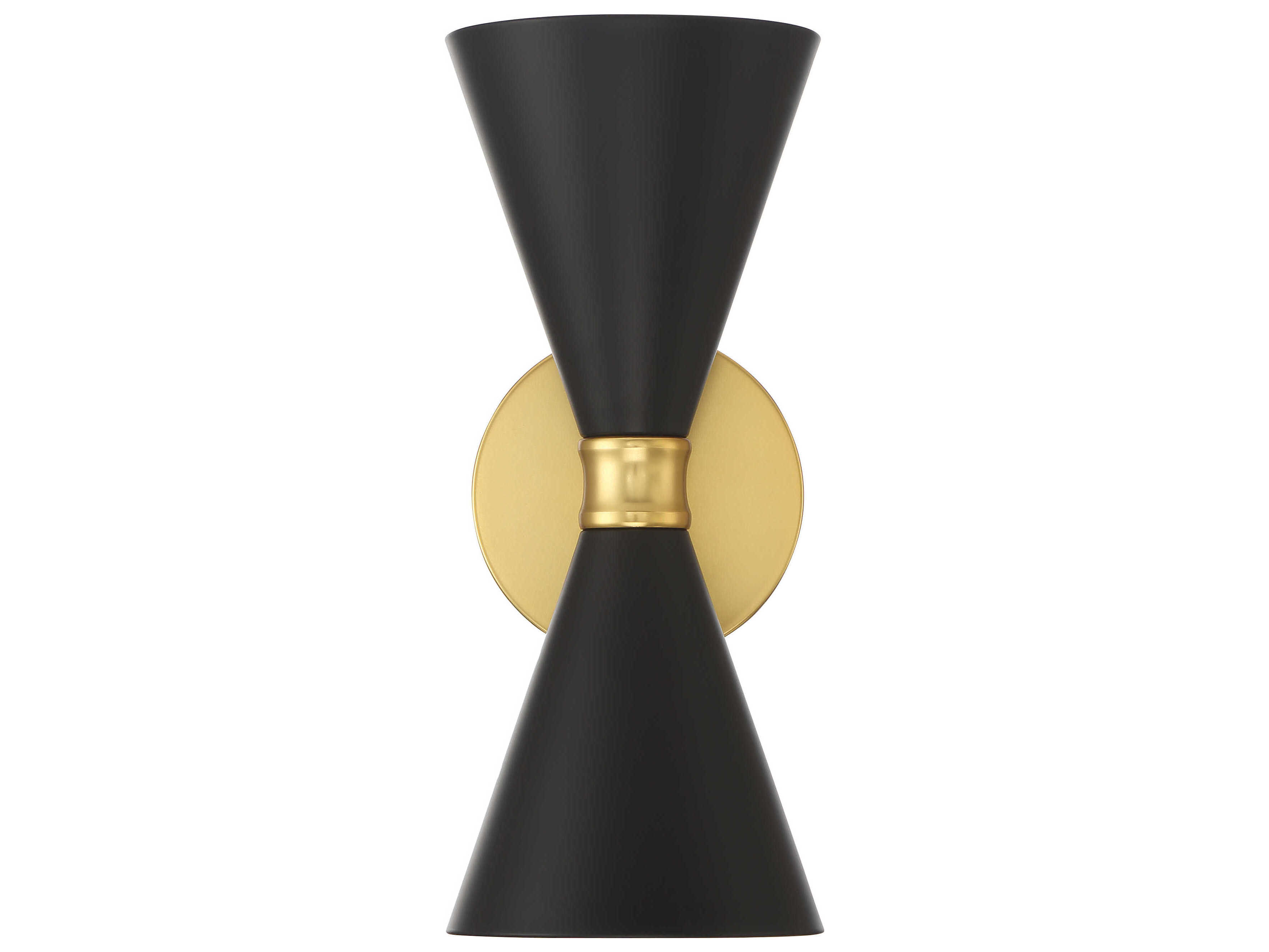 George Kovacs Conic 2-Light Coal Honey Gold Black Wall Sconce