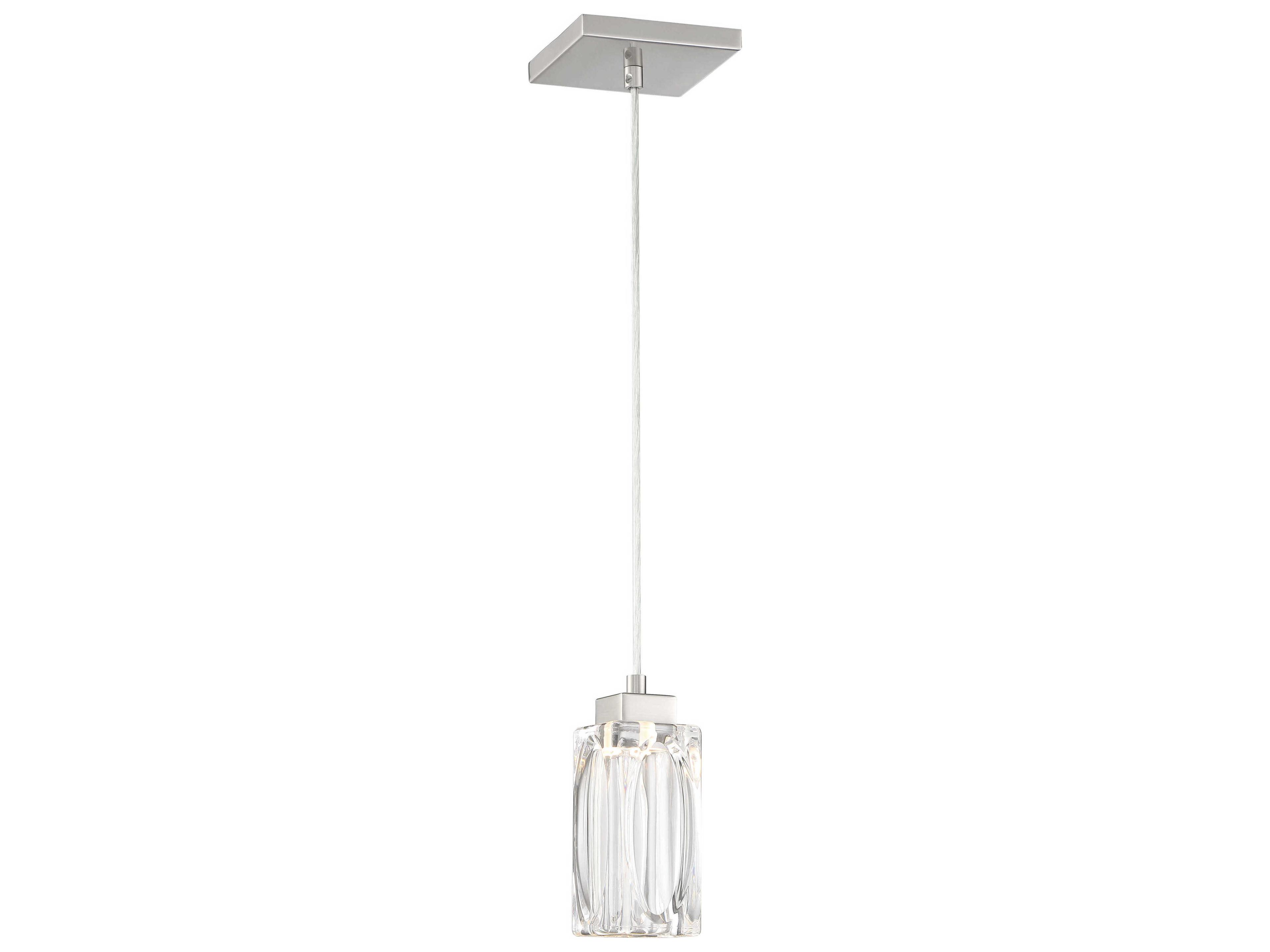 George Kovacs Putnam Place 1-Light Brushed Nickel Glass LED Mini Pendant