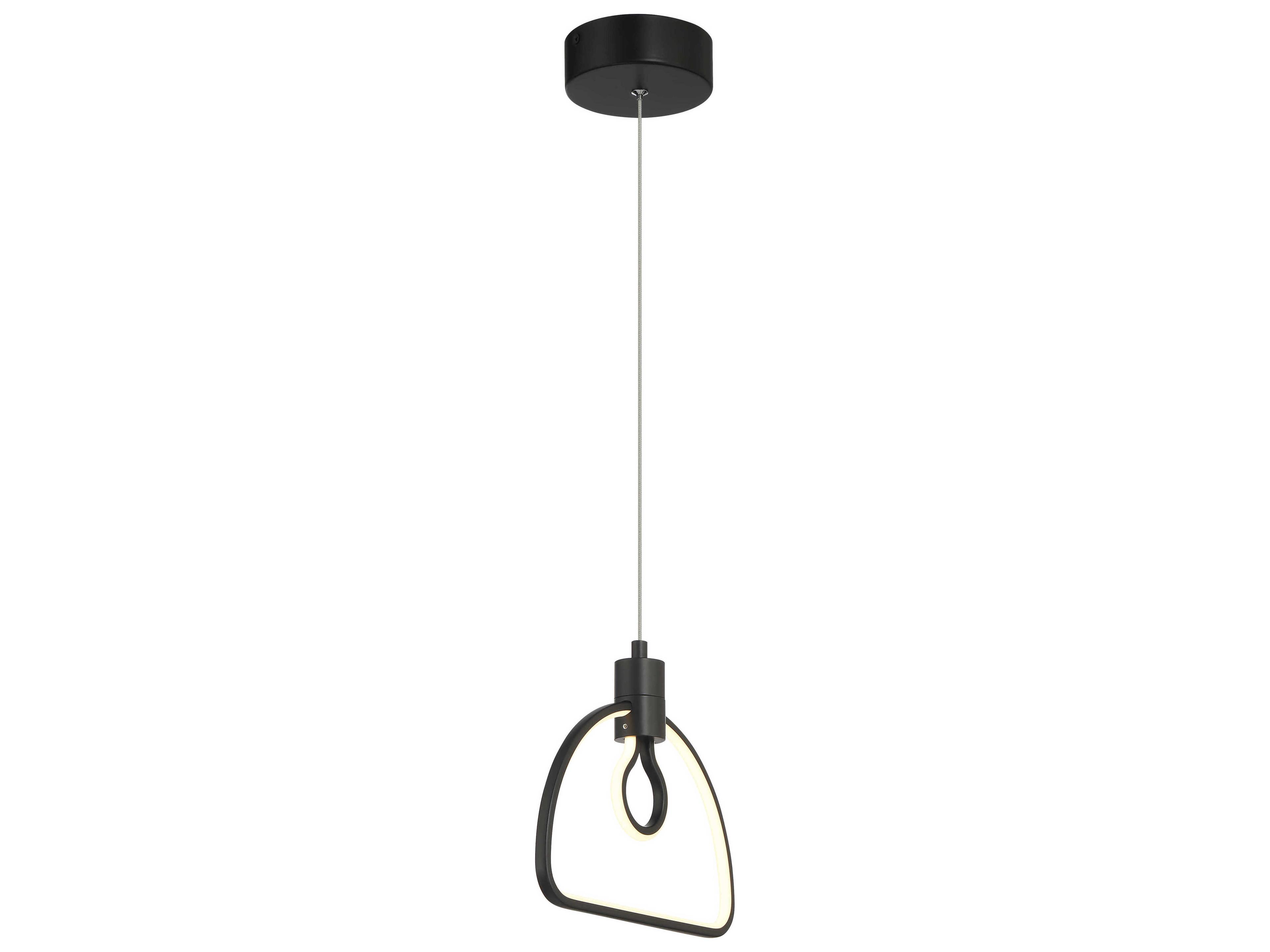 George Kovacs Edisons Outline 1-Light Coal Black Geometric Mini Pendant