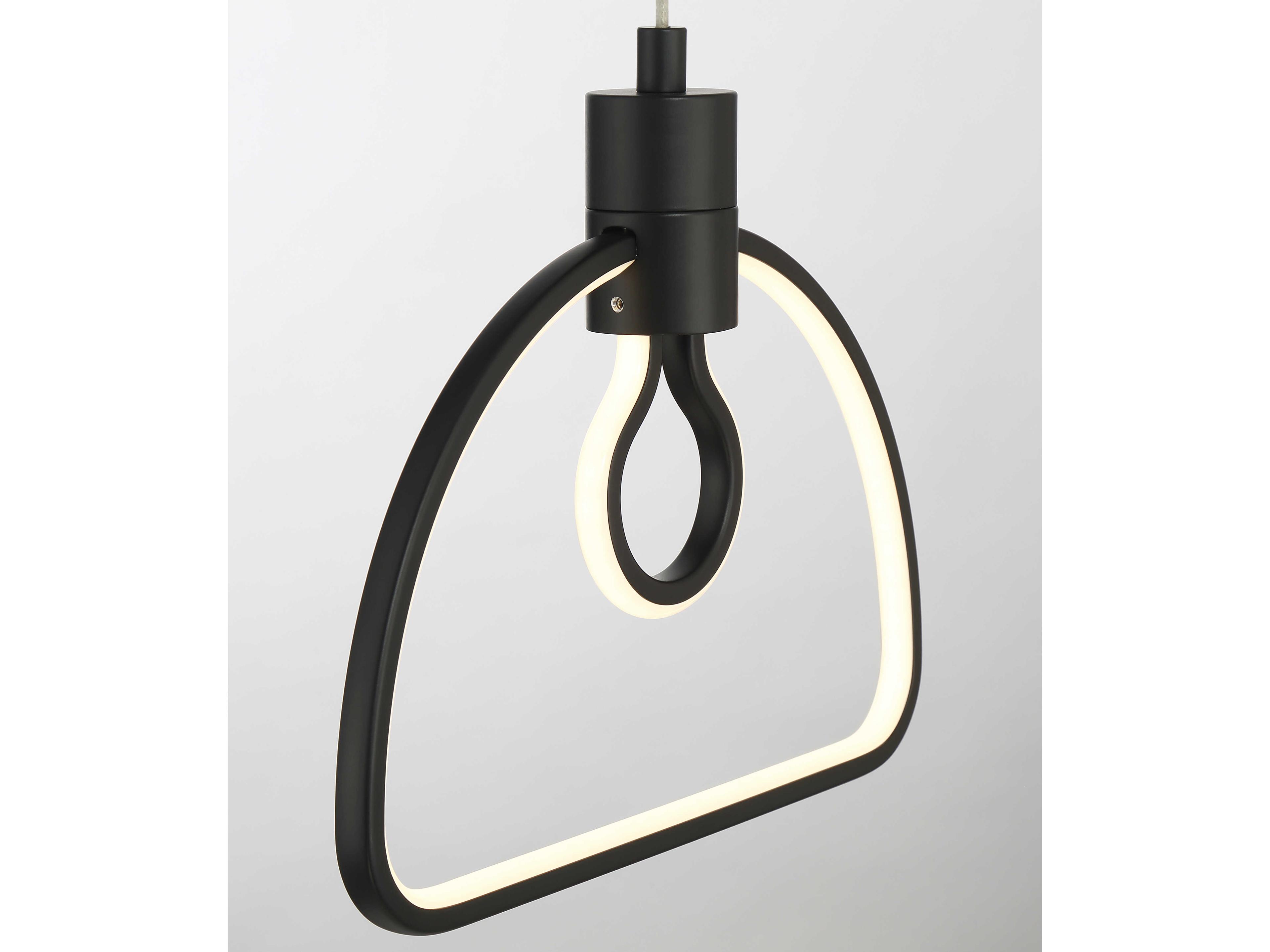 George Kovacs Edisons Outline 1-Light Coal Black Geometric Mini Pendant