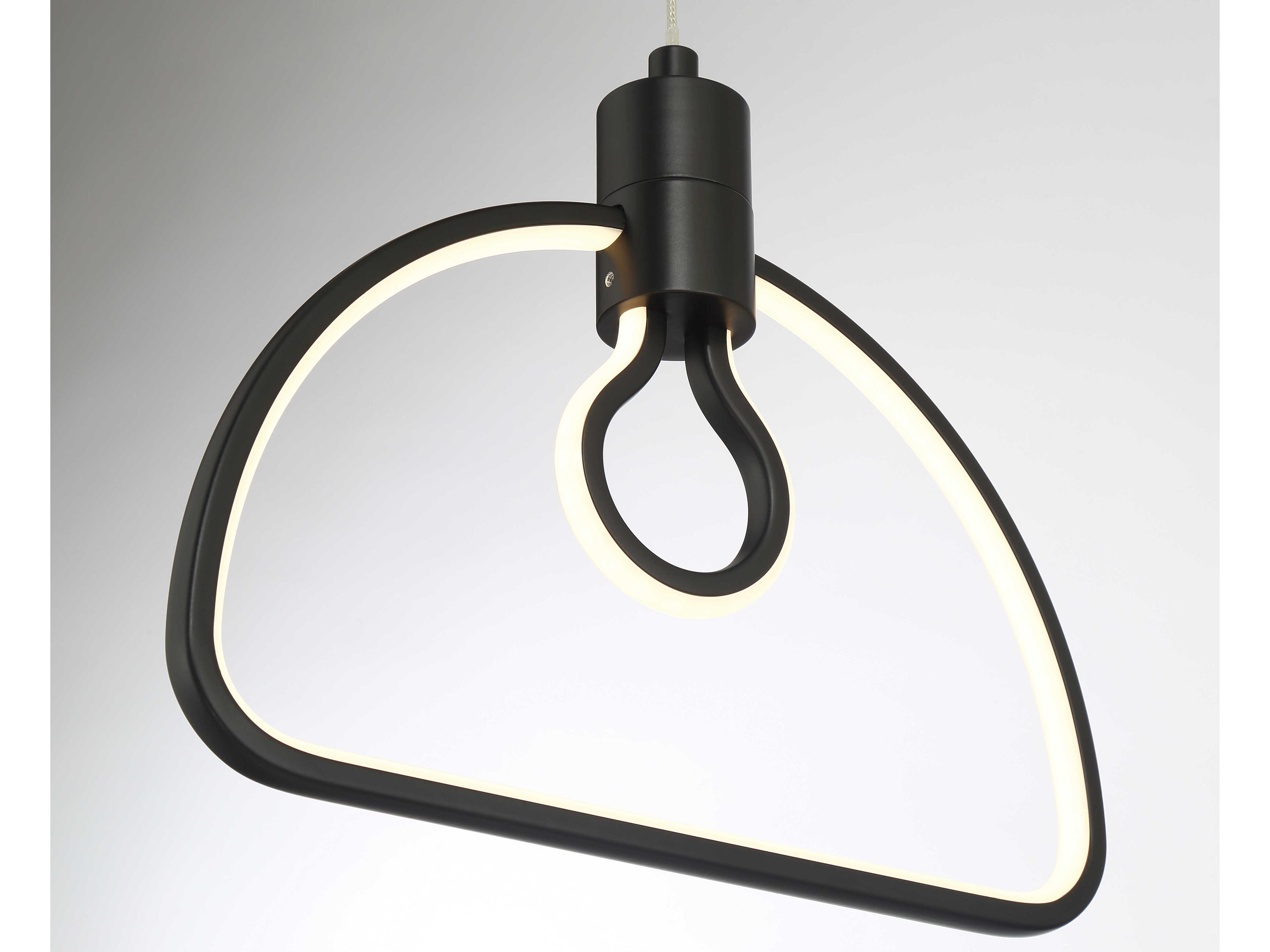 George Kovacs Edisons Outline 1-Light Coal Black Geometric Mini Pendant