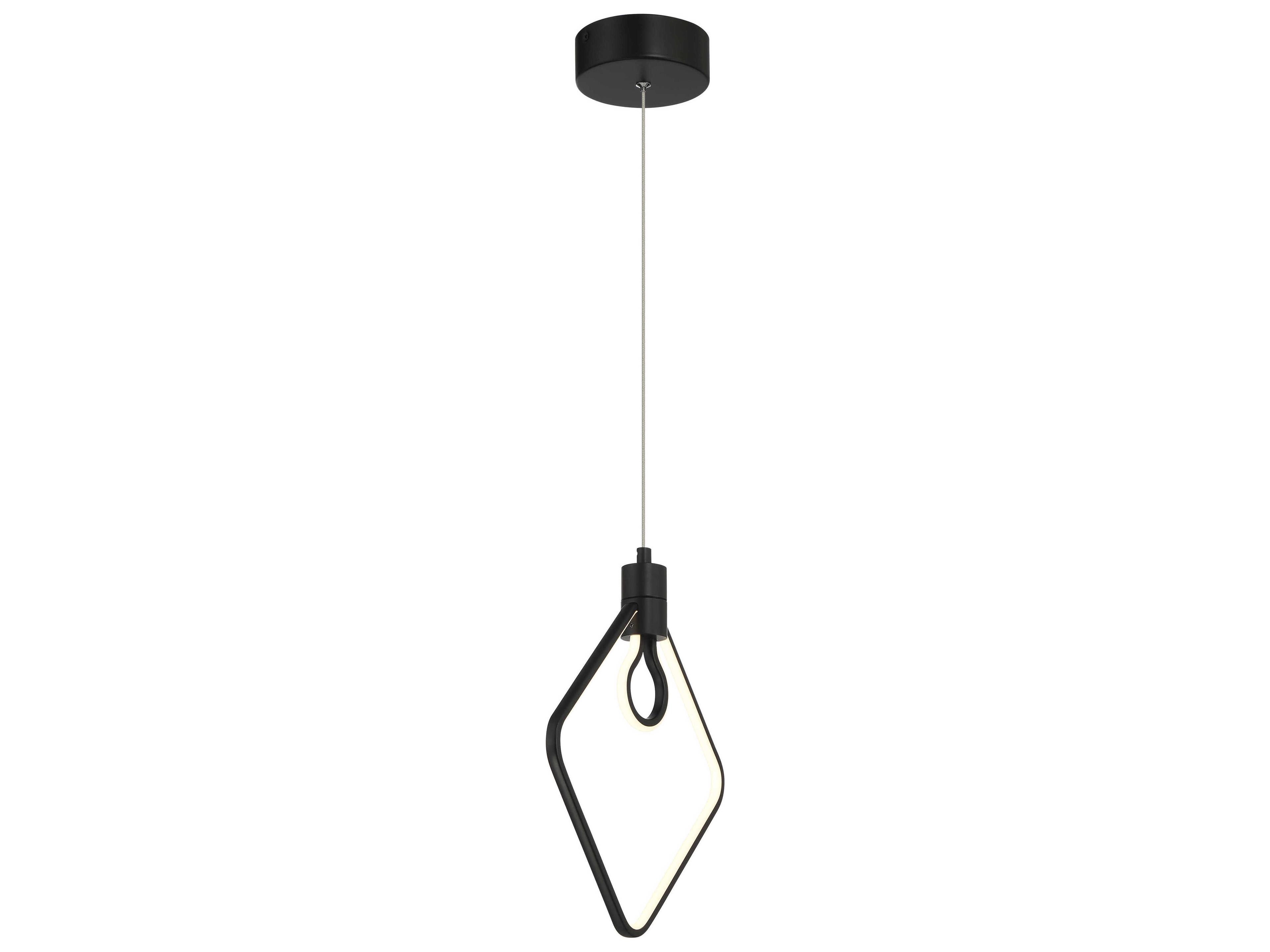 George Kovacs Edisons Outline 1-Light Coal Black Geometric Mini Pendant