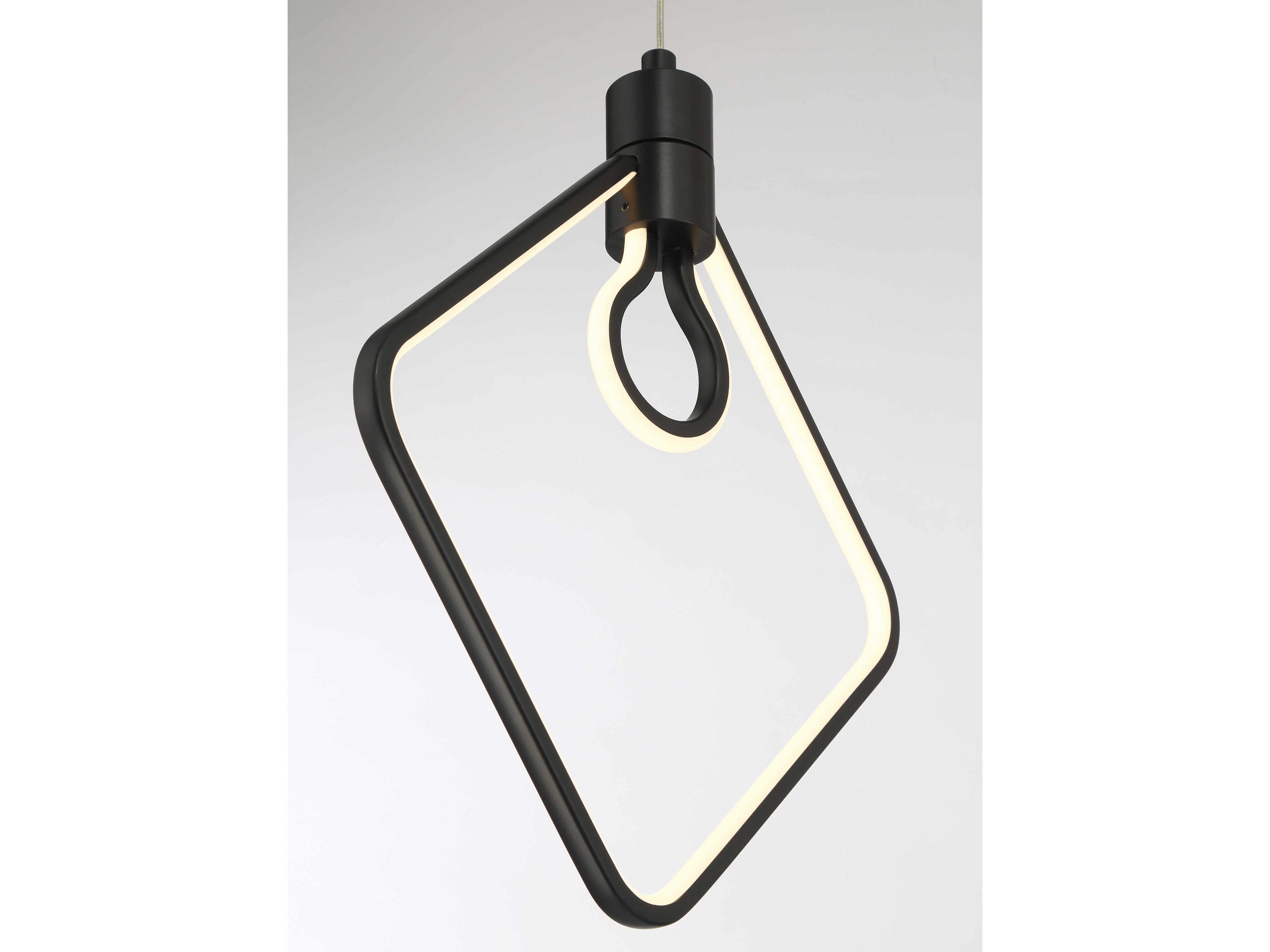 George Kovacs Edisons Outline 1-Light Coal Black Geometric Mini Pendant