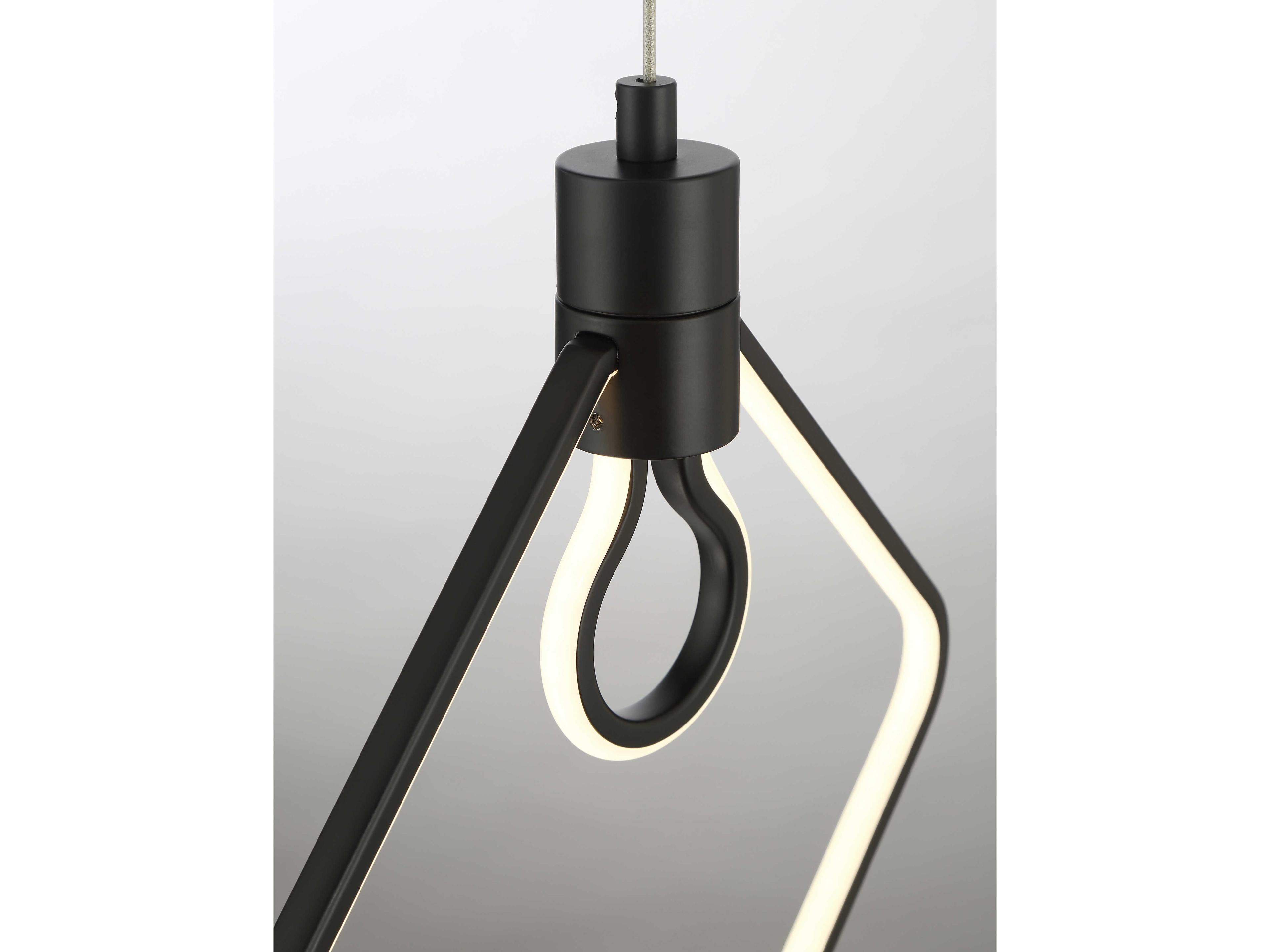 George Kovacs Edisons Outline 1-Light Coal Black Geometric Mini Pendant
