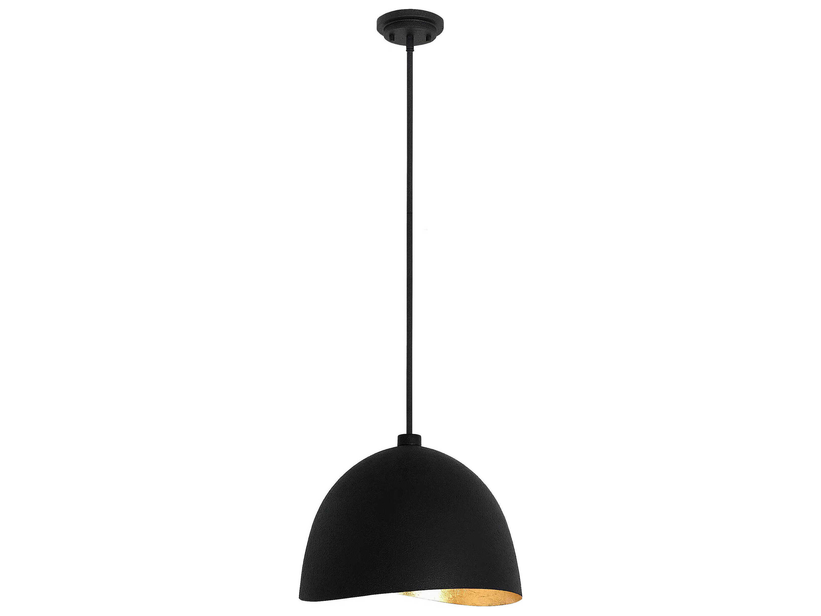 George Kovacs Eclos 1-Light Sand Coal Gold Leaf Black Dome Pendant