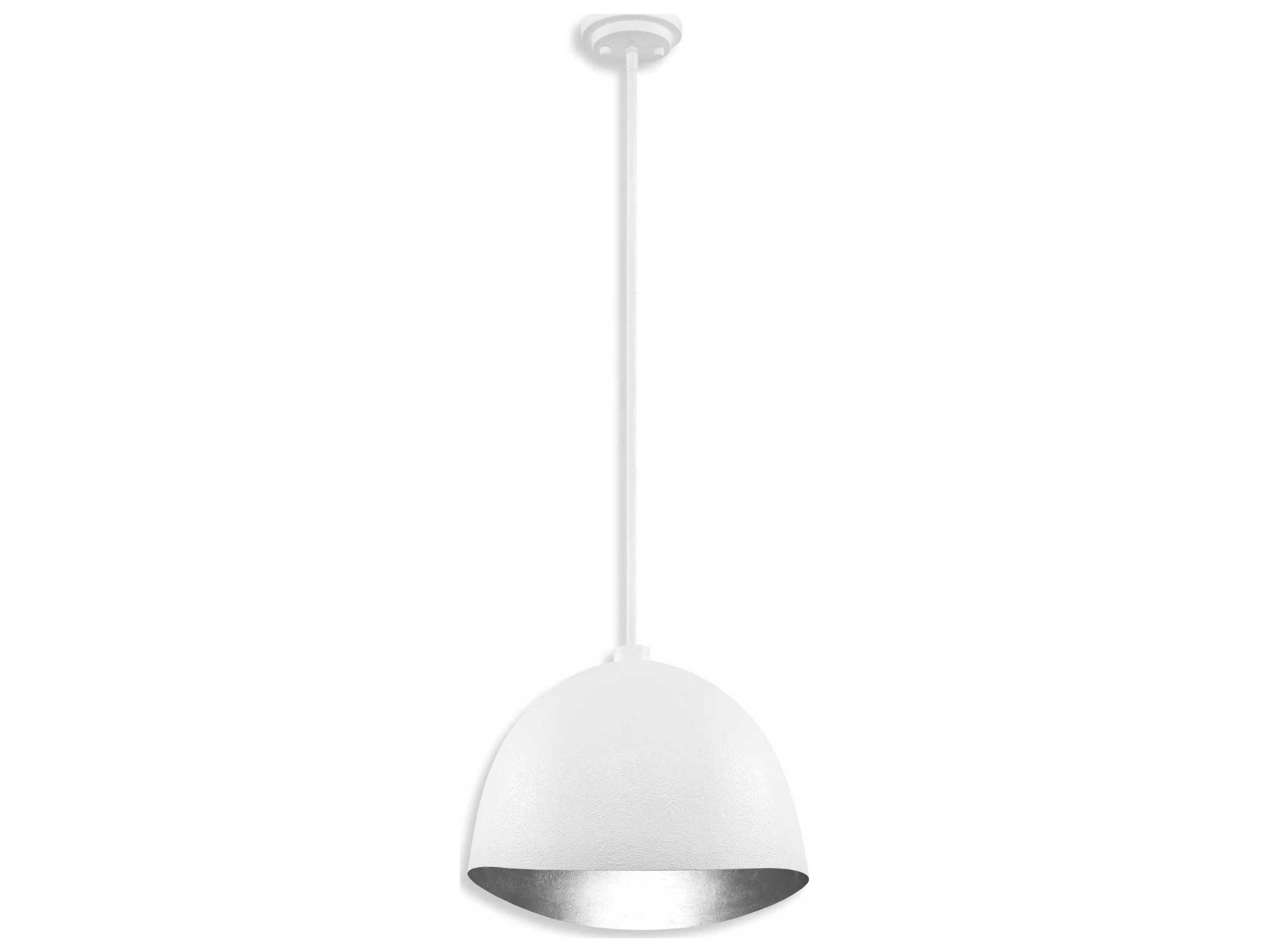 George Kovacs Eclos 1-Light Textured White Silver Leaf Dome Pendant