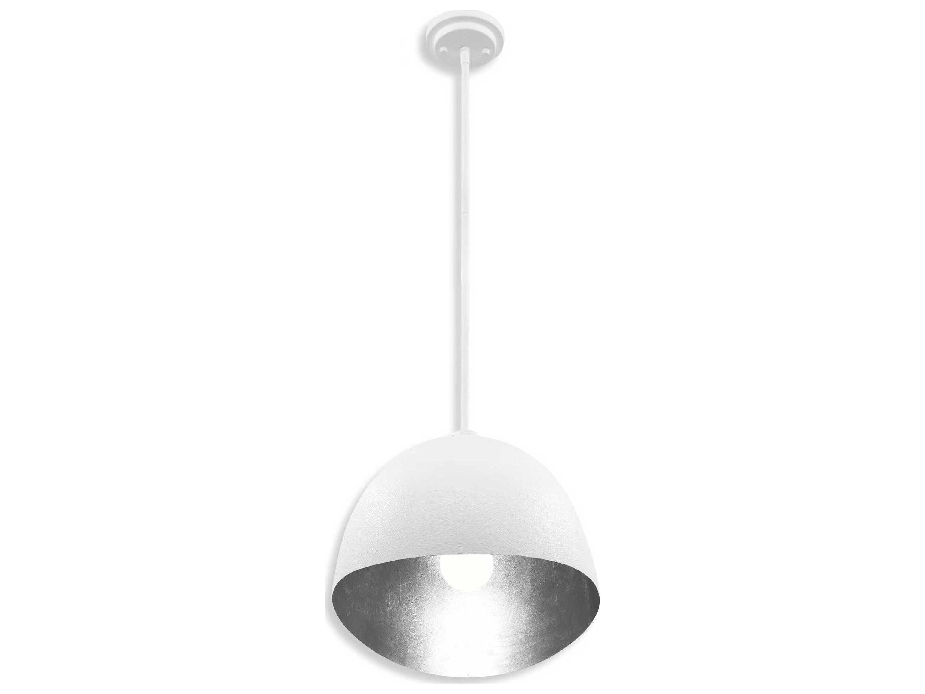 George Kovacs Eclos 1-Light Textured White Silver Leaf Dome Pendant