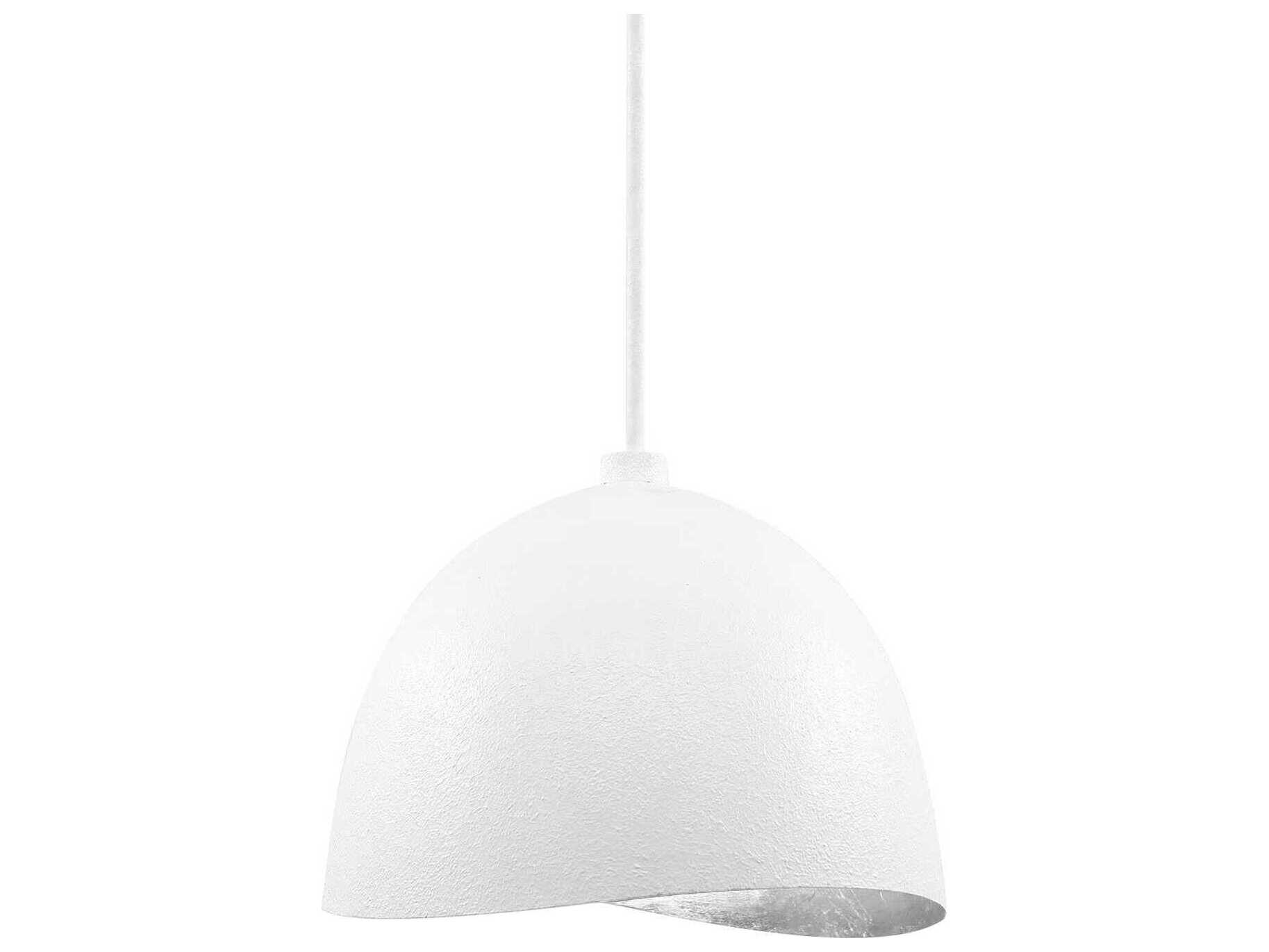 George Kovacs Eclos 1-Light Textured White Silver Leaf Dome Pendant