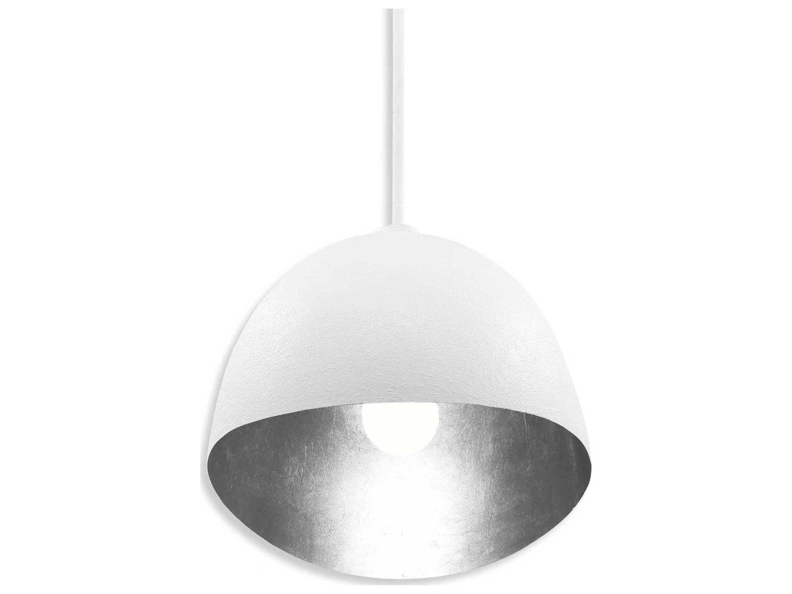 George Kovacs Eclos 1-Light Textured White Silver Leaf Dome Pendant