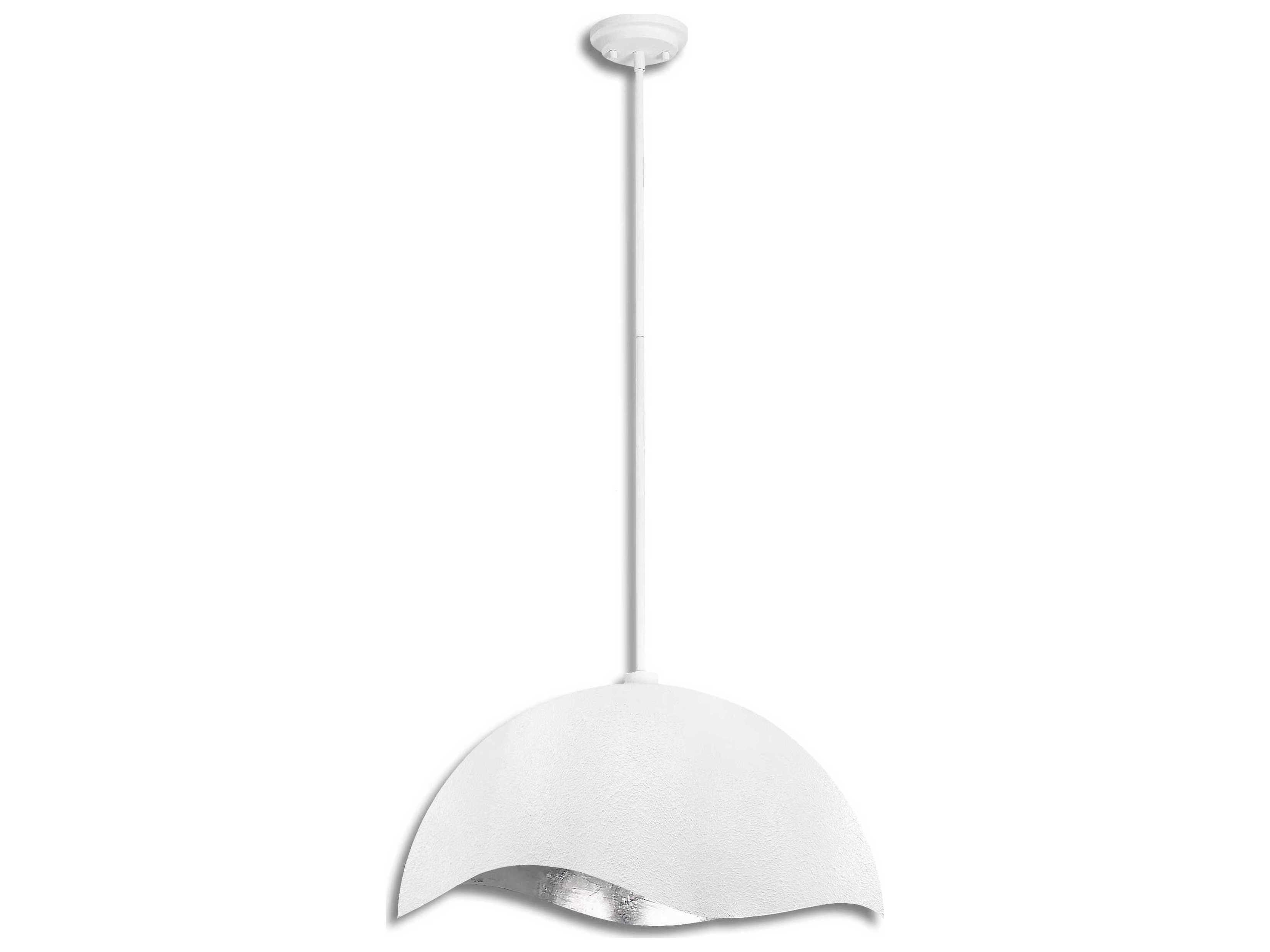 George Kovacs Eclos 1-Light Textured White Silver Leaf Dome Pendant