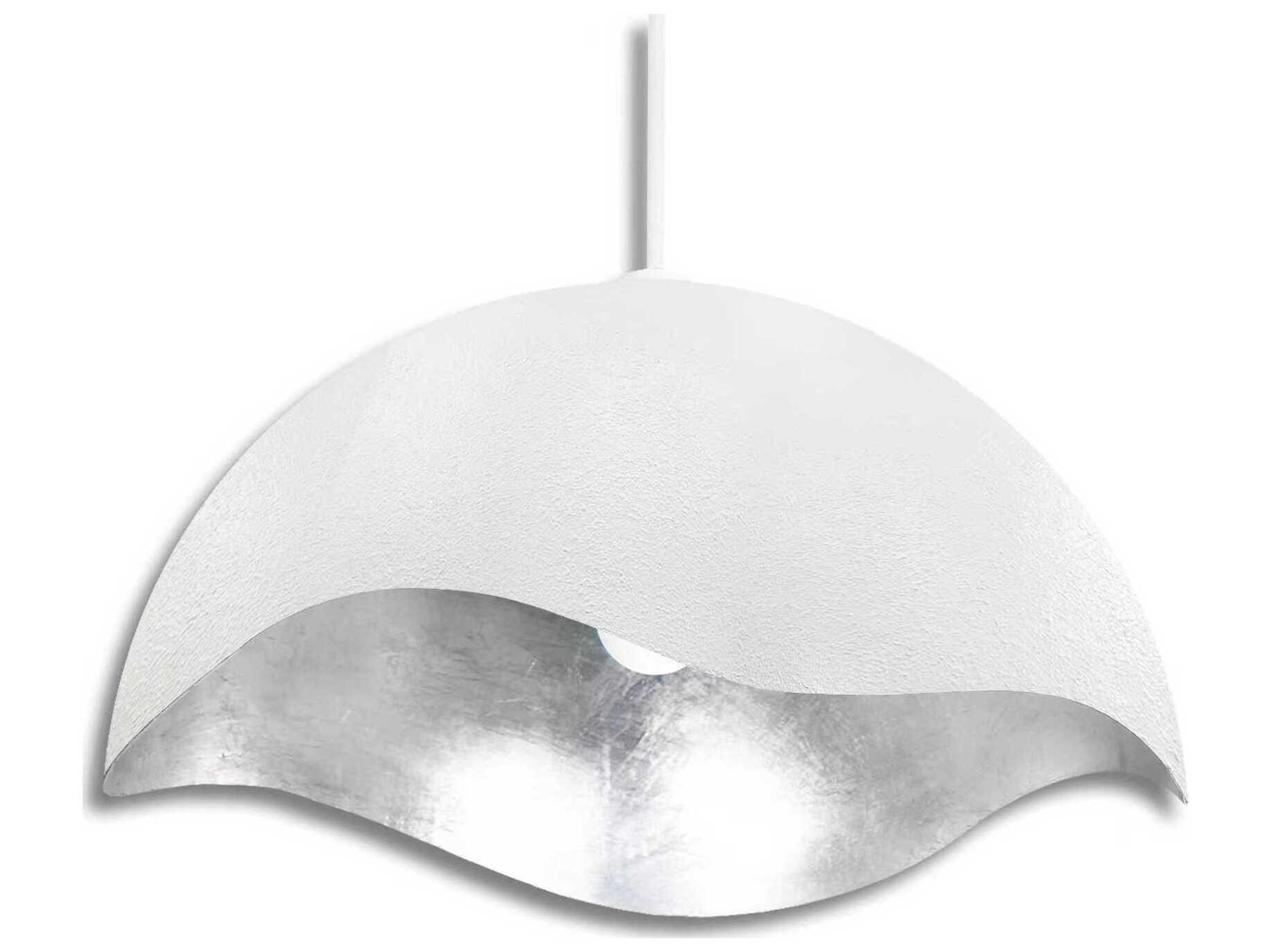 George Kovacs Eclos 1-Light Textured White Silver Leaf Dome Pendant