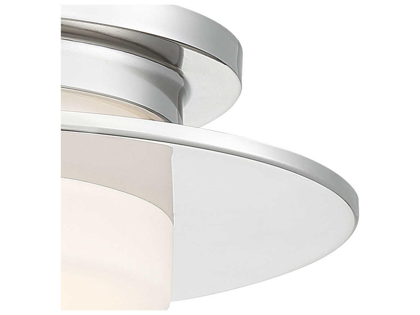 George Kovacs Press 1-Light Polished Nickel Glass LED Drum Linear Flush Mount