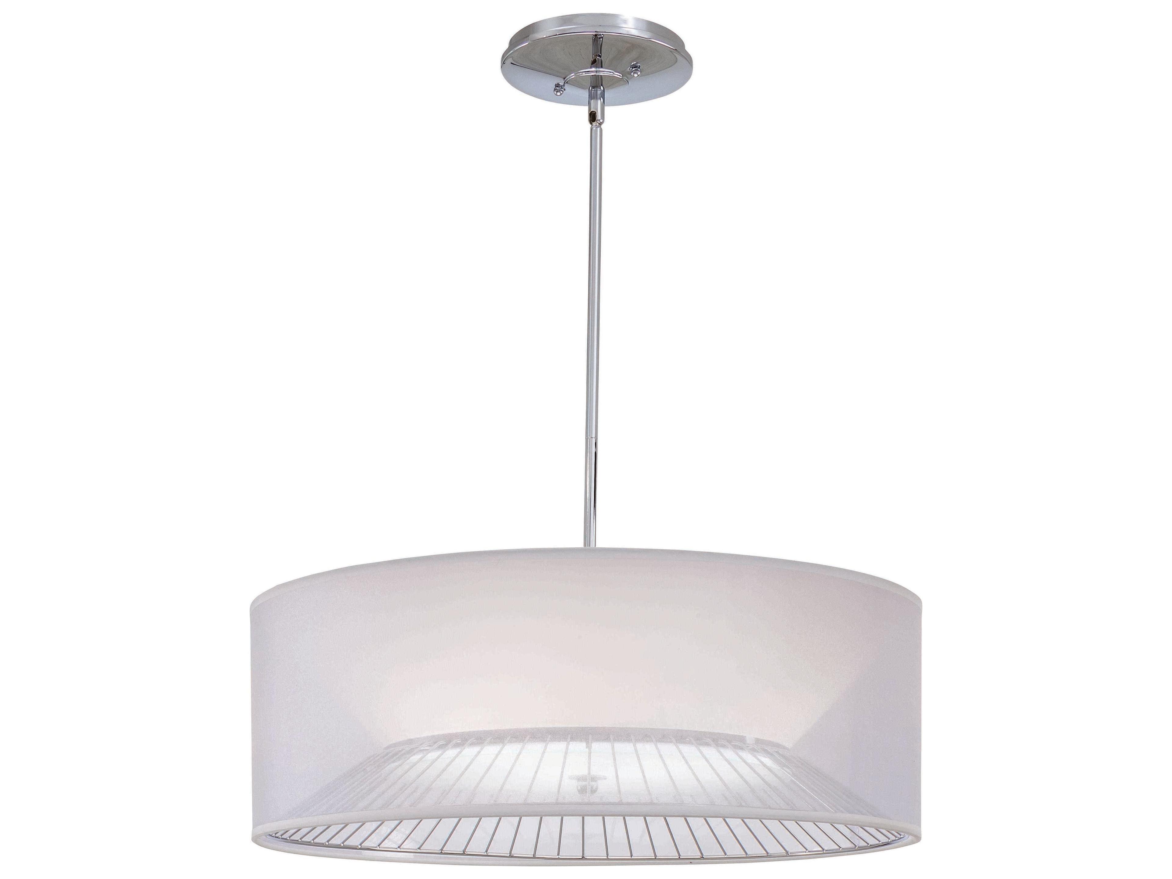 George Kovacs 3-Light Chrome Glass Drum Pendant