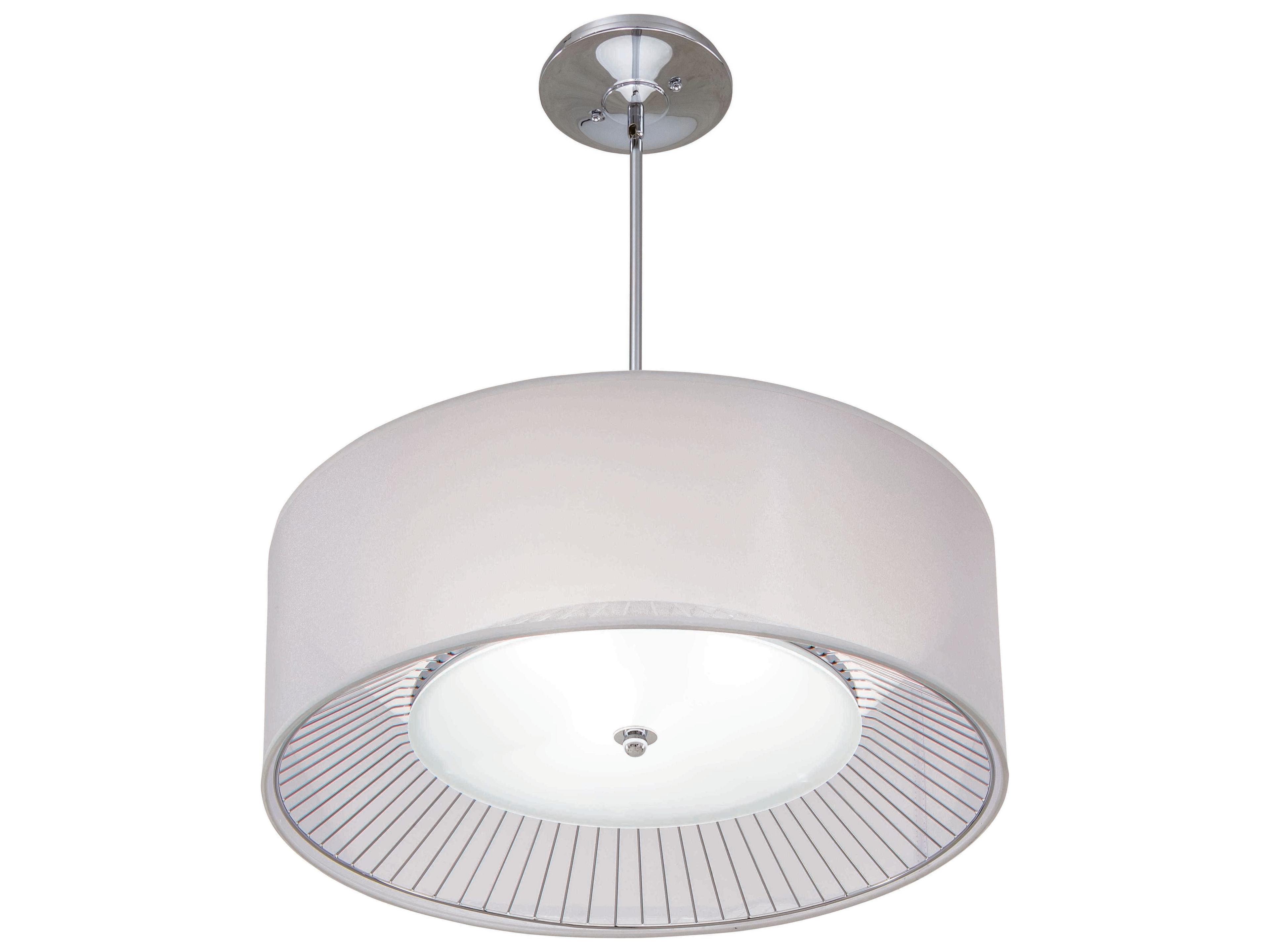 George Kovacs 3-Light Chrome Glass Drum Pendant