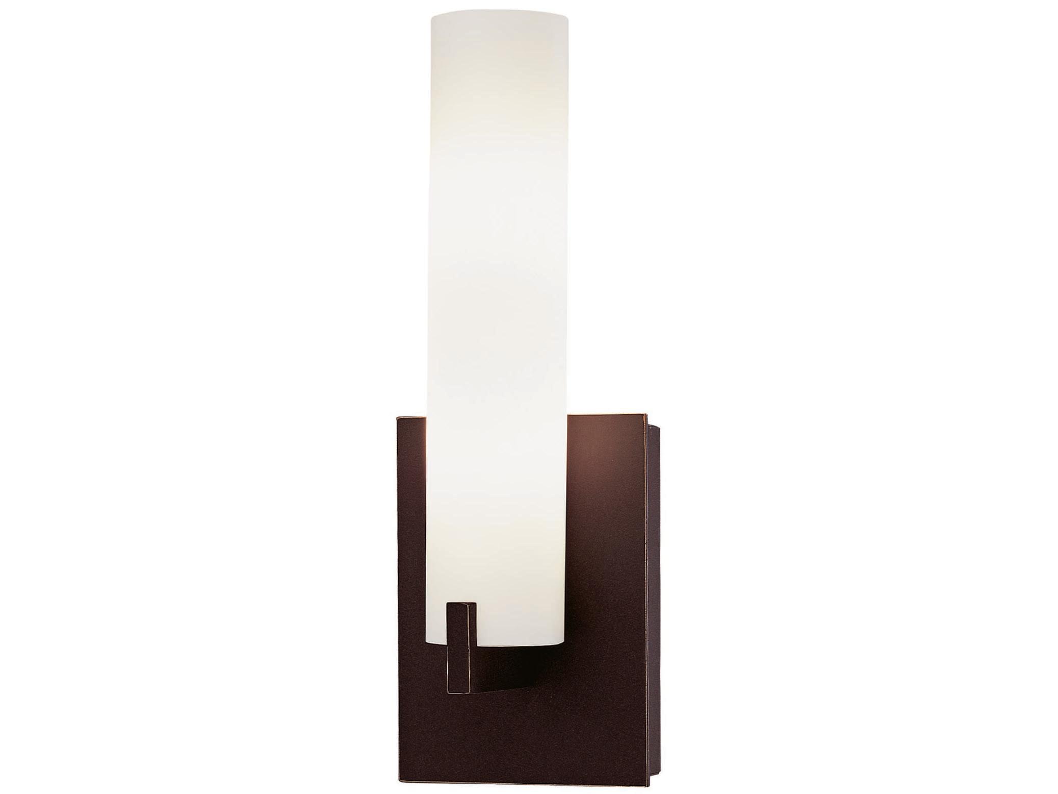 George Kovacs Tube 2-Light Dark Restoration Bronze Glass Wall Sconce