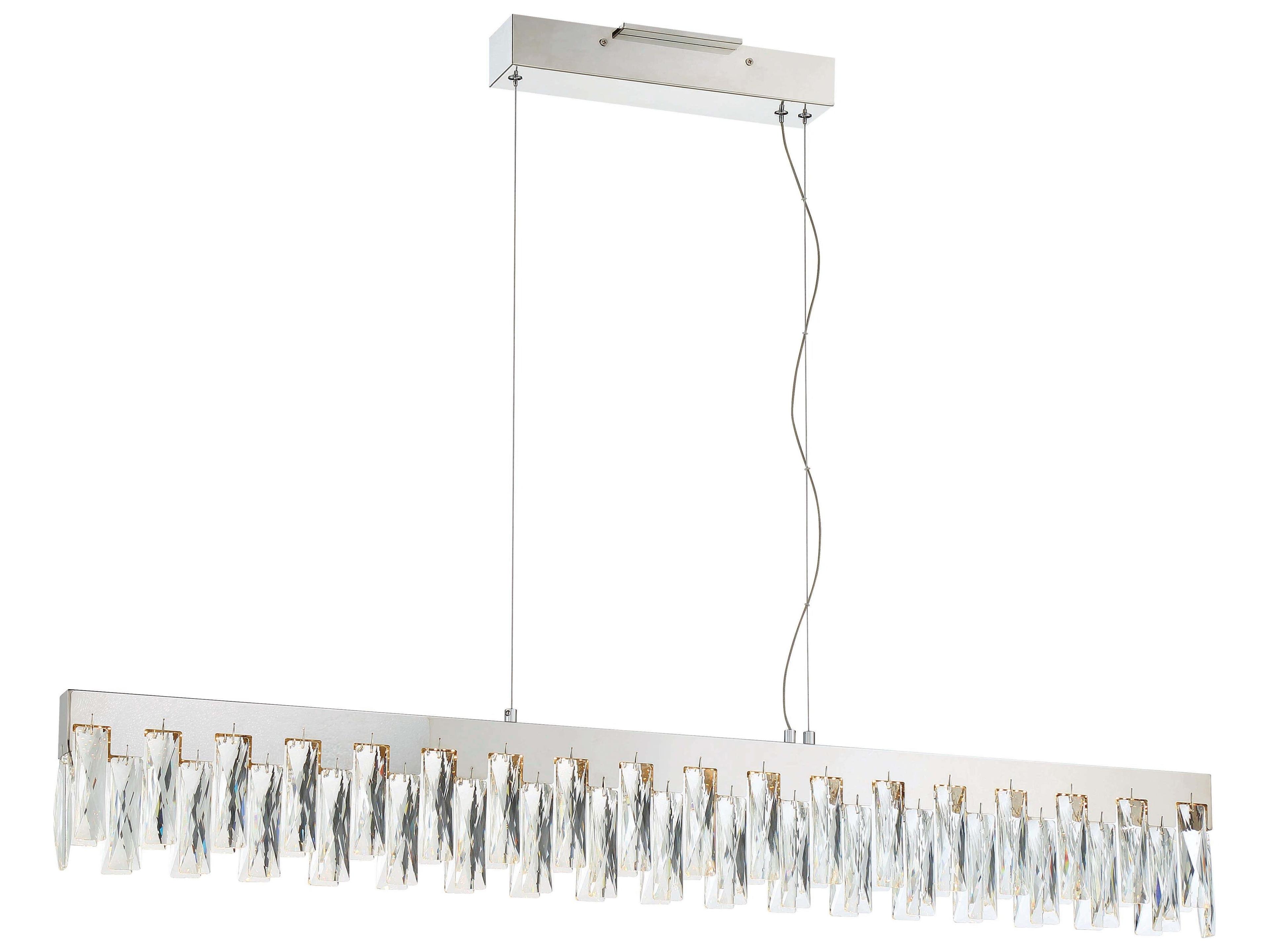 George Kovacs Curio 1-Light Chrome Crystal Linear Island Pendant