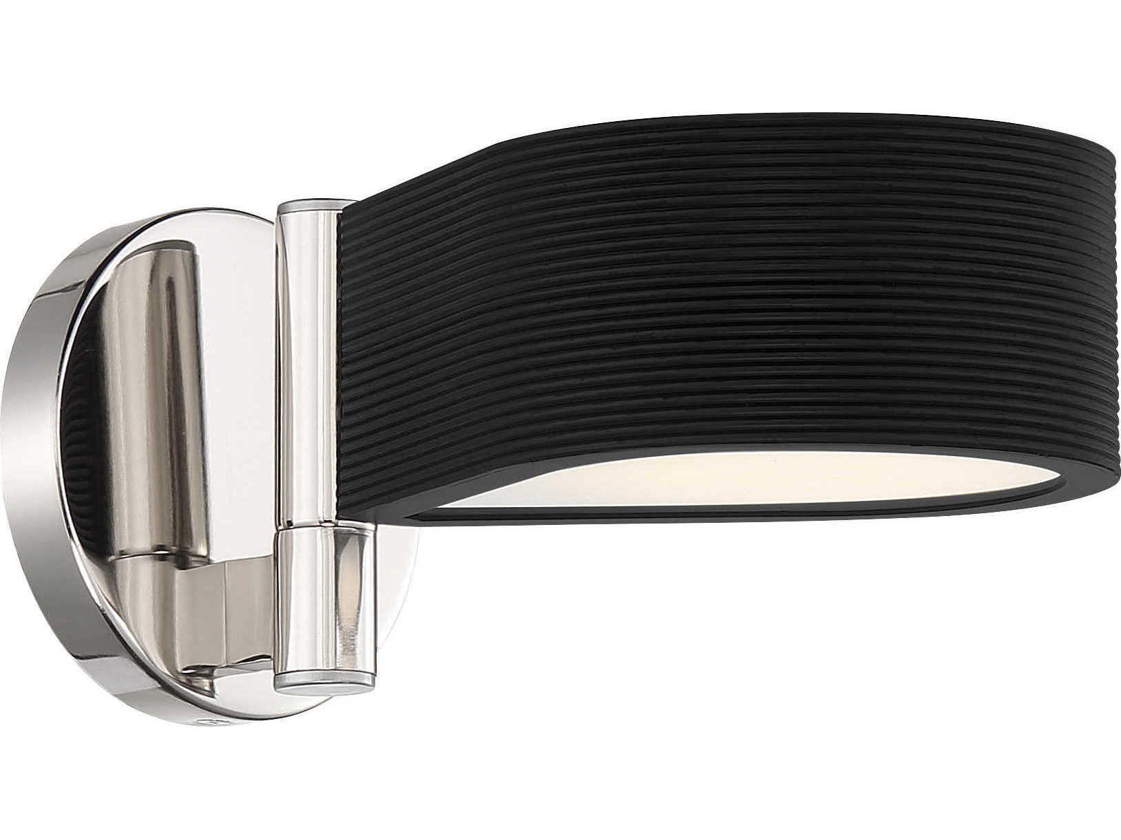 George Kovacs Side Step 1-Light Coal Polished Nickel High Glass LED Wall Sconce