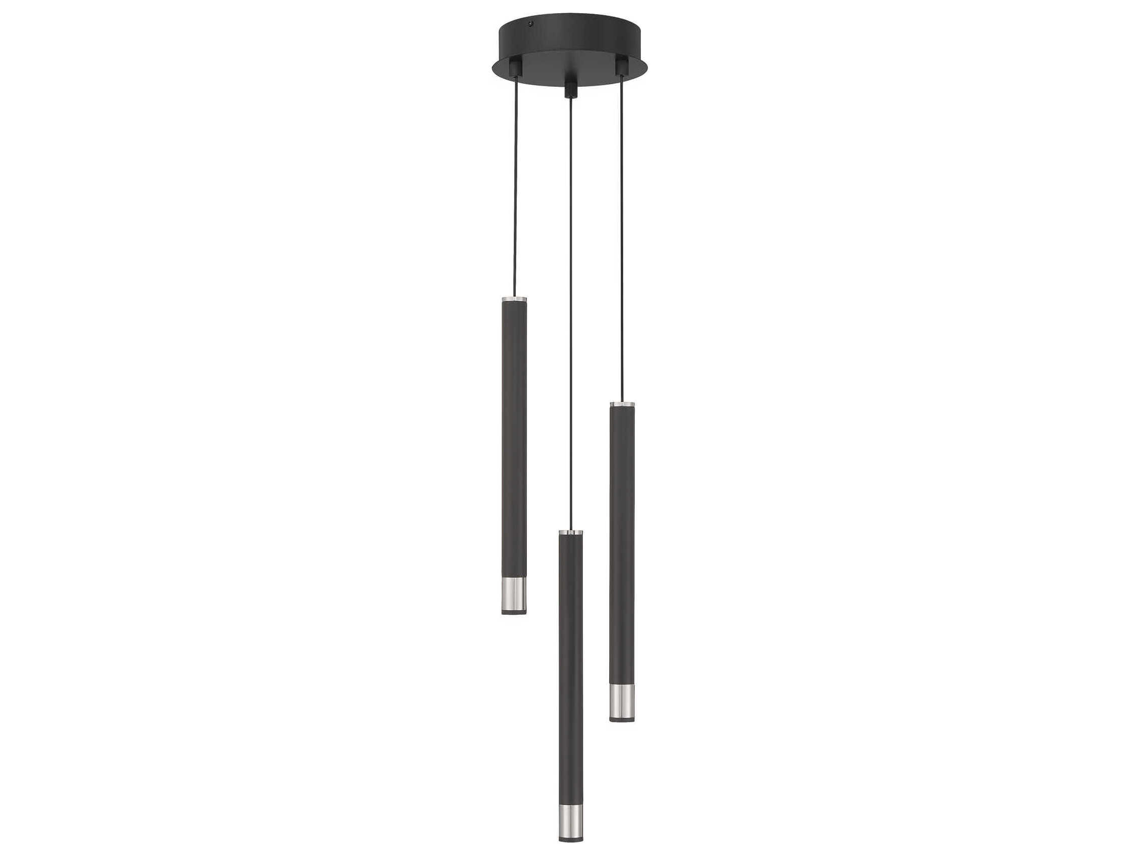 George Kovacs Wand 3-Light Coal Brushed Nickel Black Linear Mini Pendant