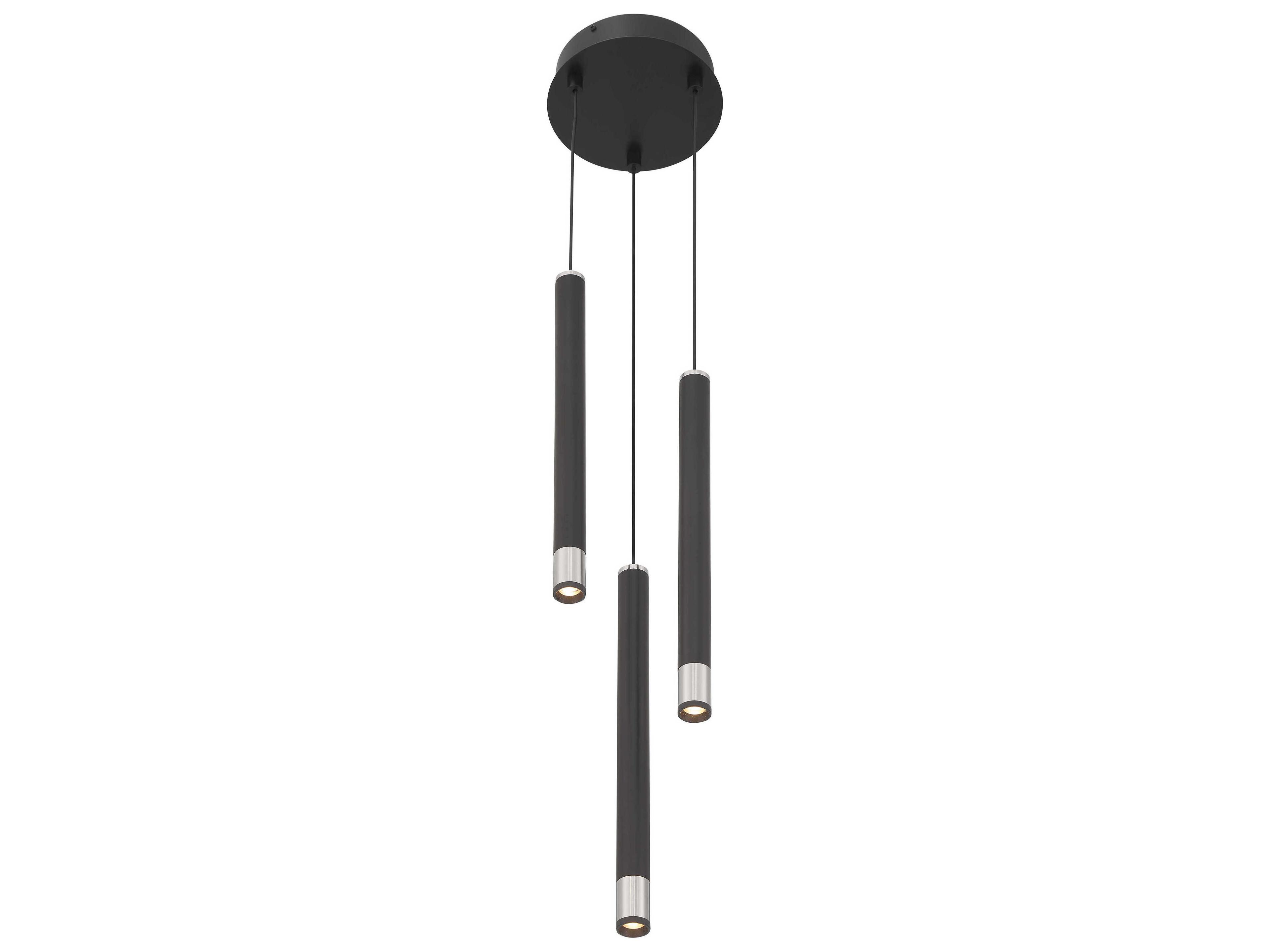 George Kovacs Wand 3-Light Coal Brushed Nickel Black Linear Mini Pendant