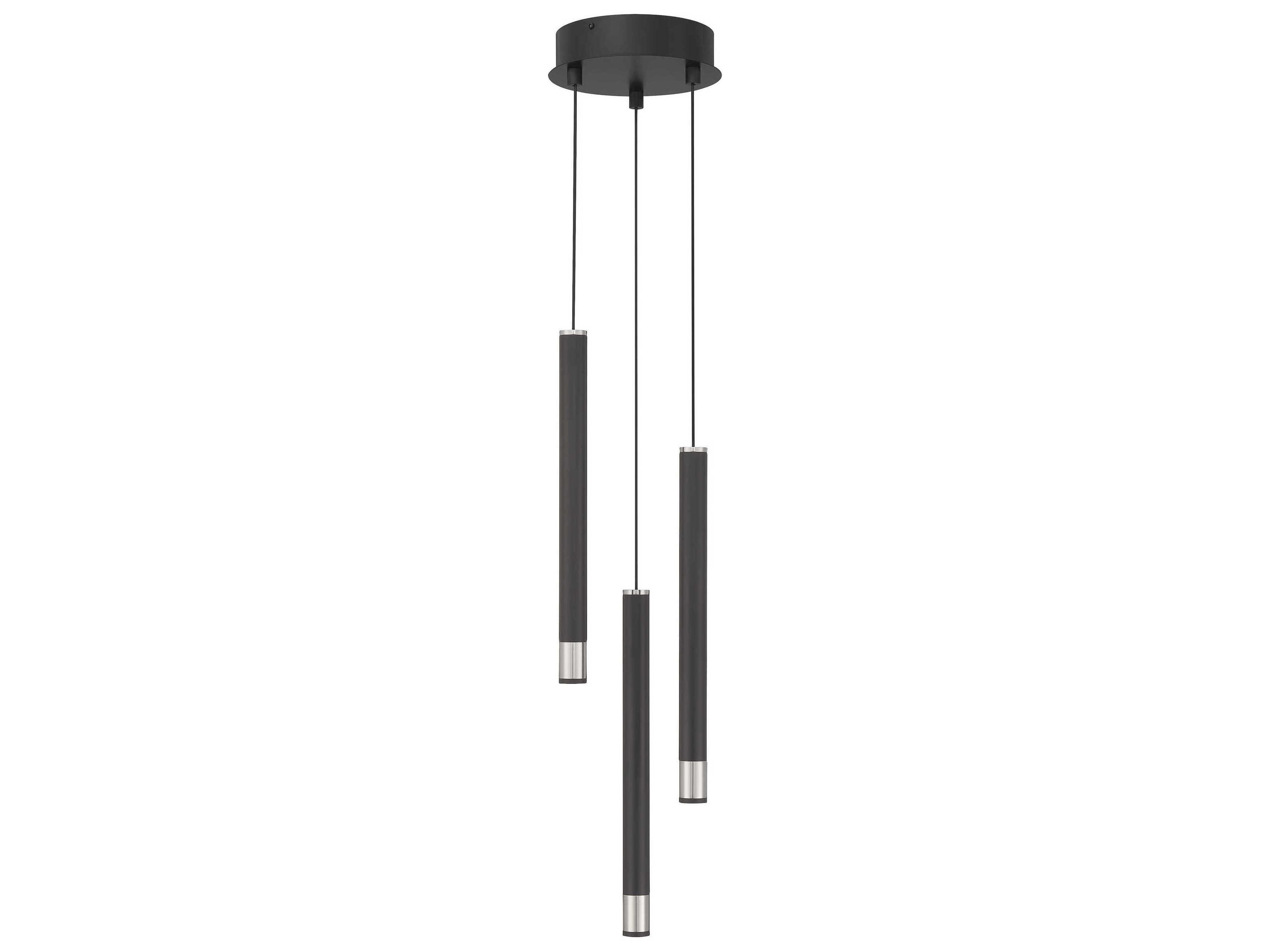 George Kovacs Wand 3-Light Coal Brushed Nickel Black Linear Mini Pendant