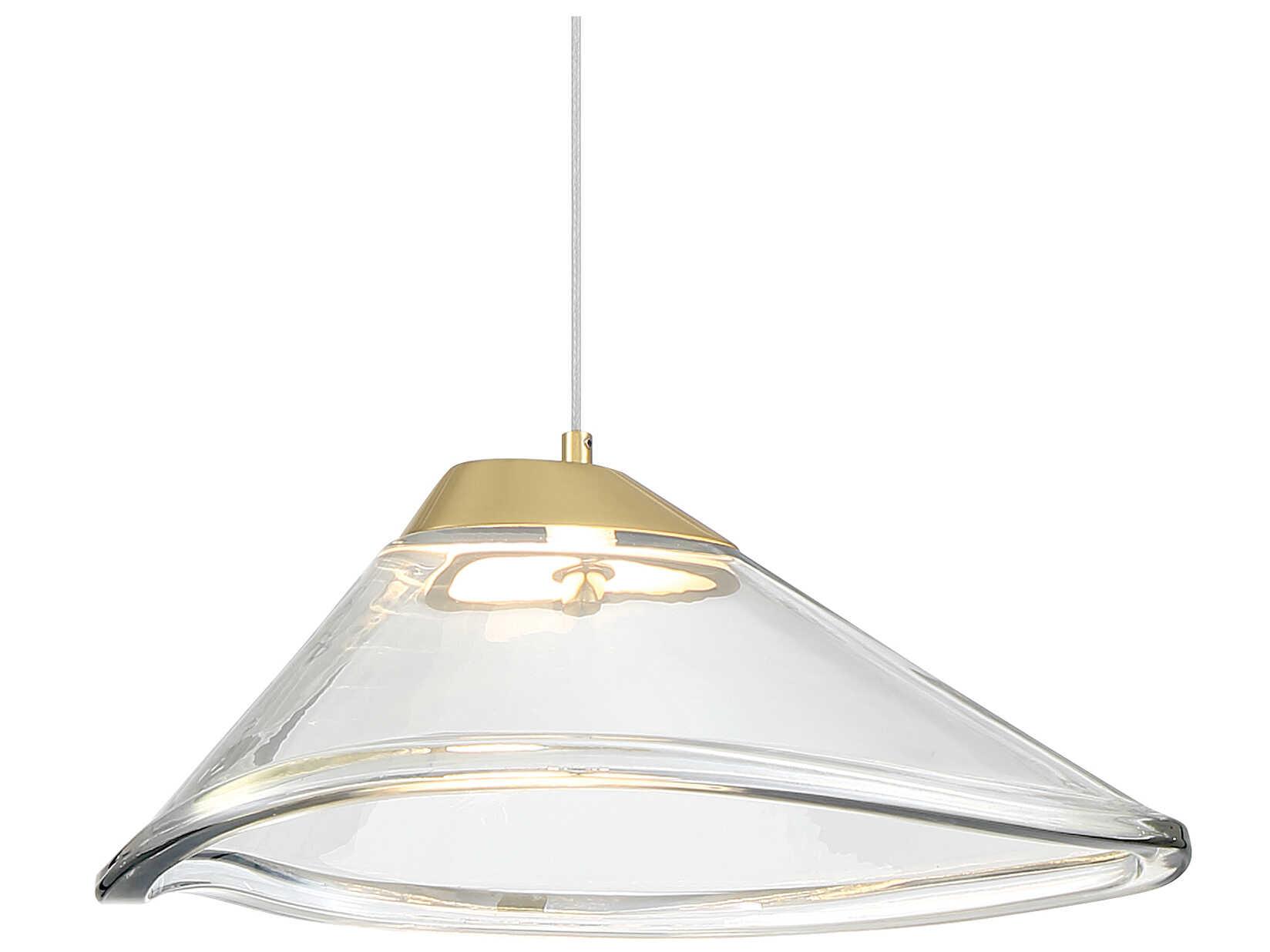 George Kovacs Sneer 1-Light Coal Sun Gold Black Glass LED Mini Pendant