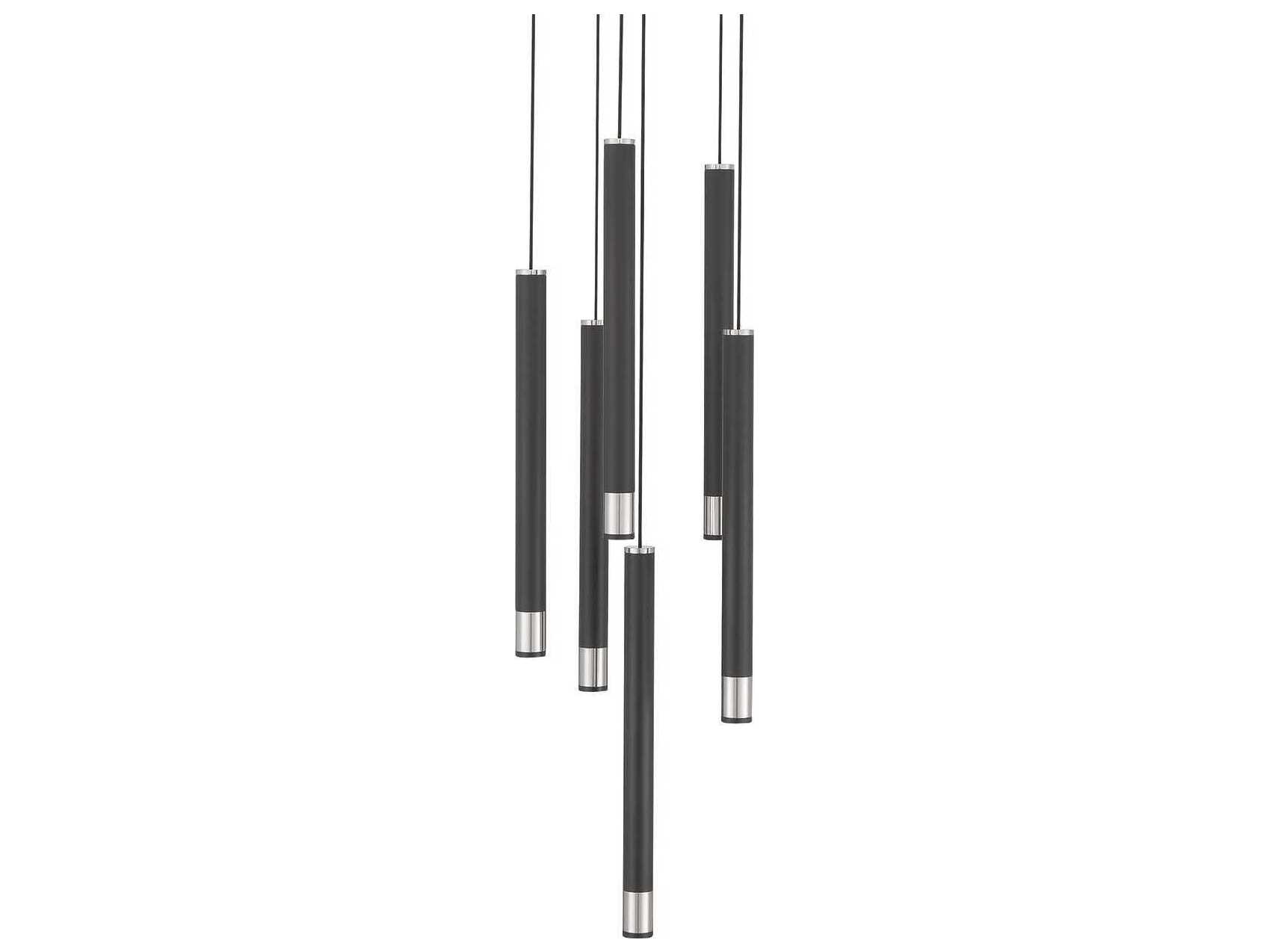 George Kovacs Wand 6-Light Coal Brushed Nickel Black Linear Mini Pendant