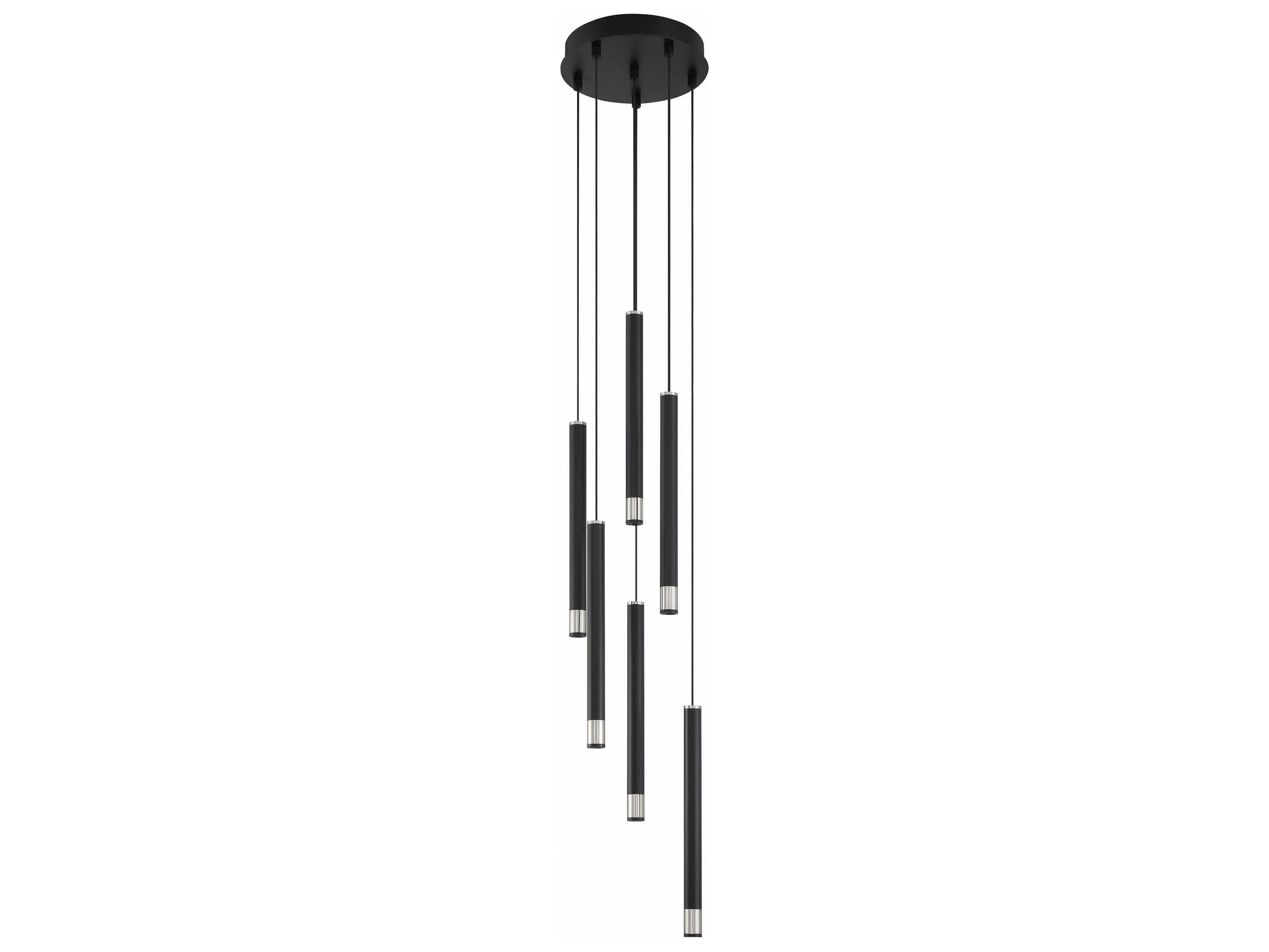 George Kovacs Wand 6-Light Coal Brushed Nickel Black Linear Mini Pendant
