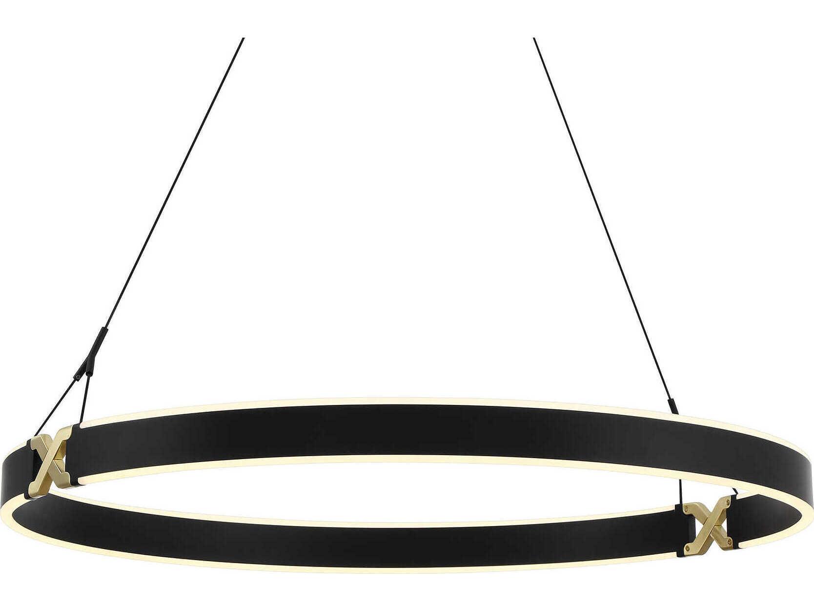 George Kovacs Recovery X 1-Light Coal Satin Brass Black LED Round Pendant
