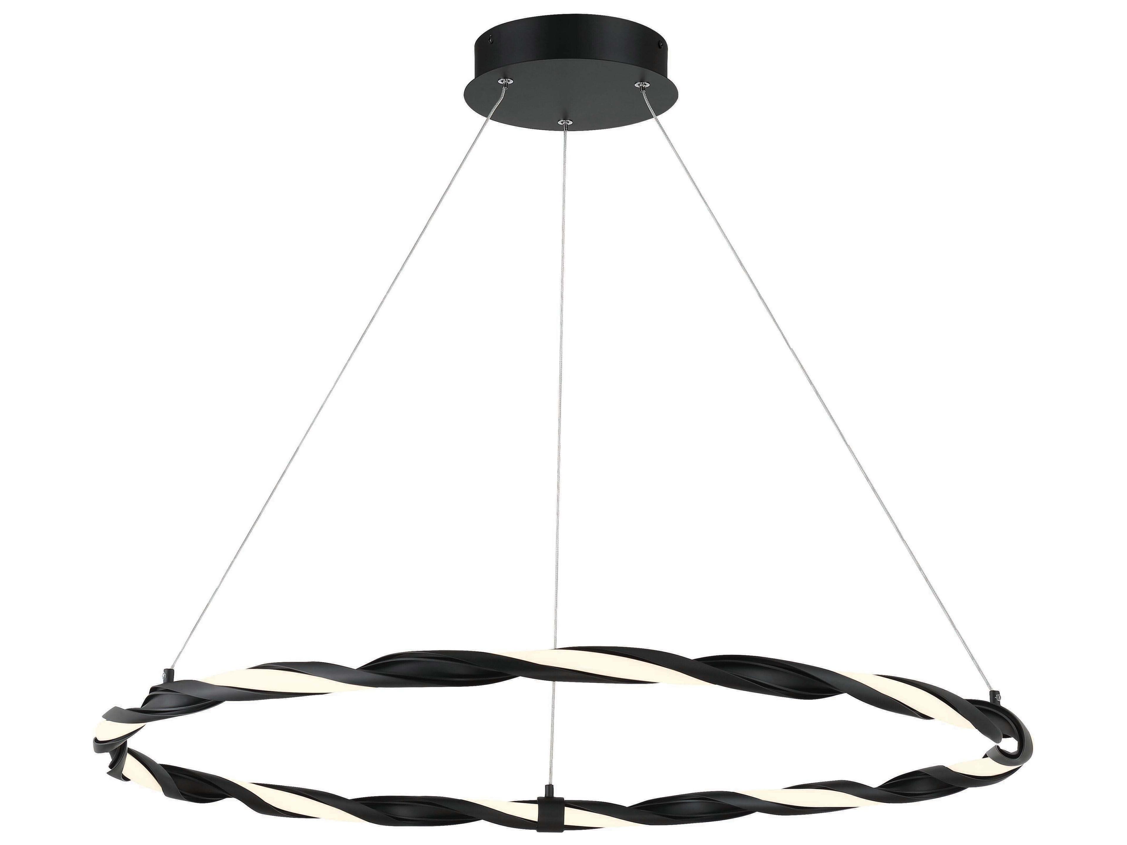 George Kovacs Convolution 1-Light Coal Black LED Round Pendant