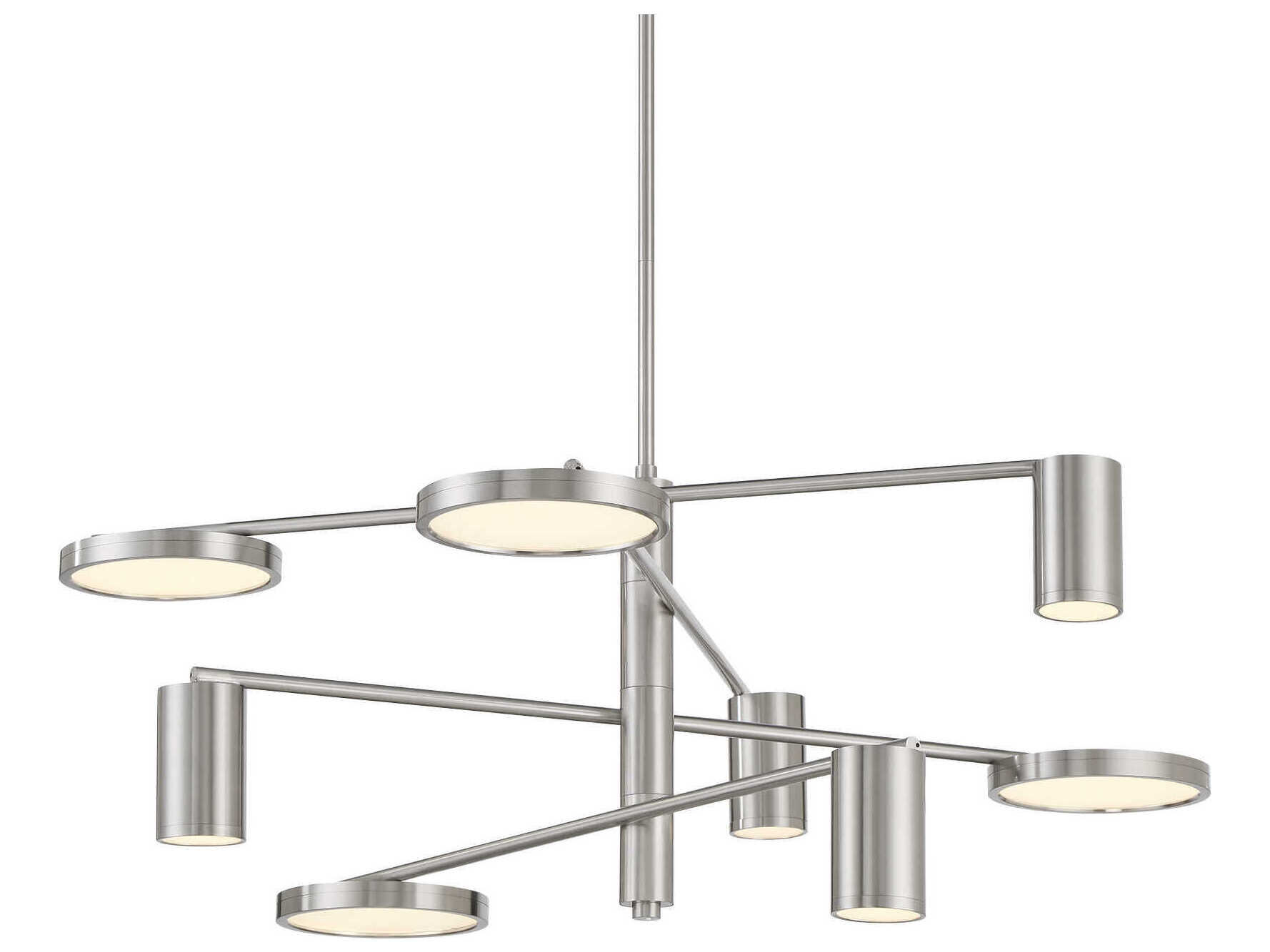 George Kovacs Swivel 8-Light Brushed Nickel Glass LED Chandelier