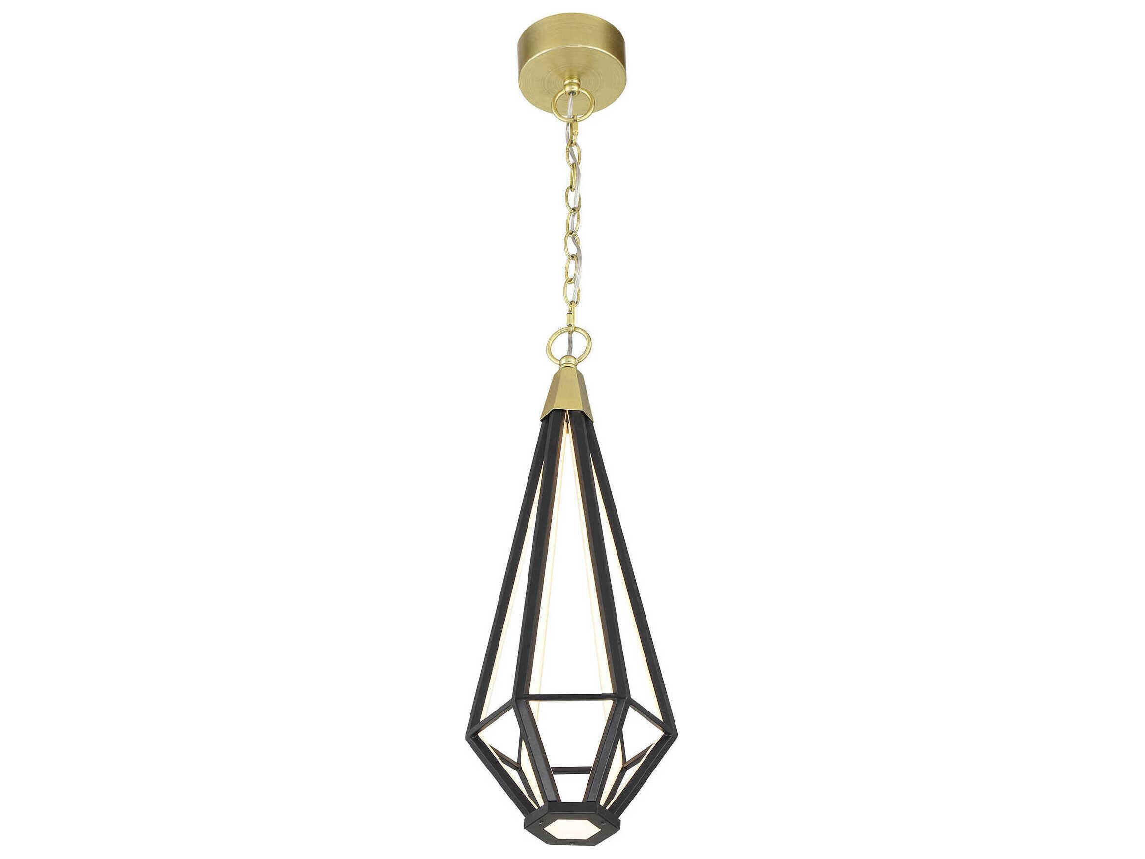 George Kovacs Dripping Gems 1-Light Soft Brass Black LED Geometric Mini Pendant
