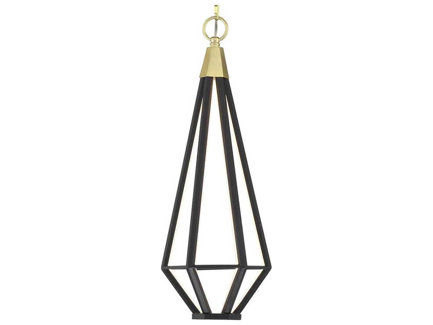 George Kovacs Dripping Gems 1-Light Soft Brass Black LED Geometric Mini Pendant