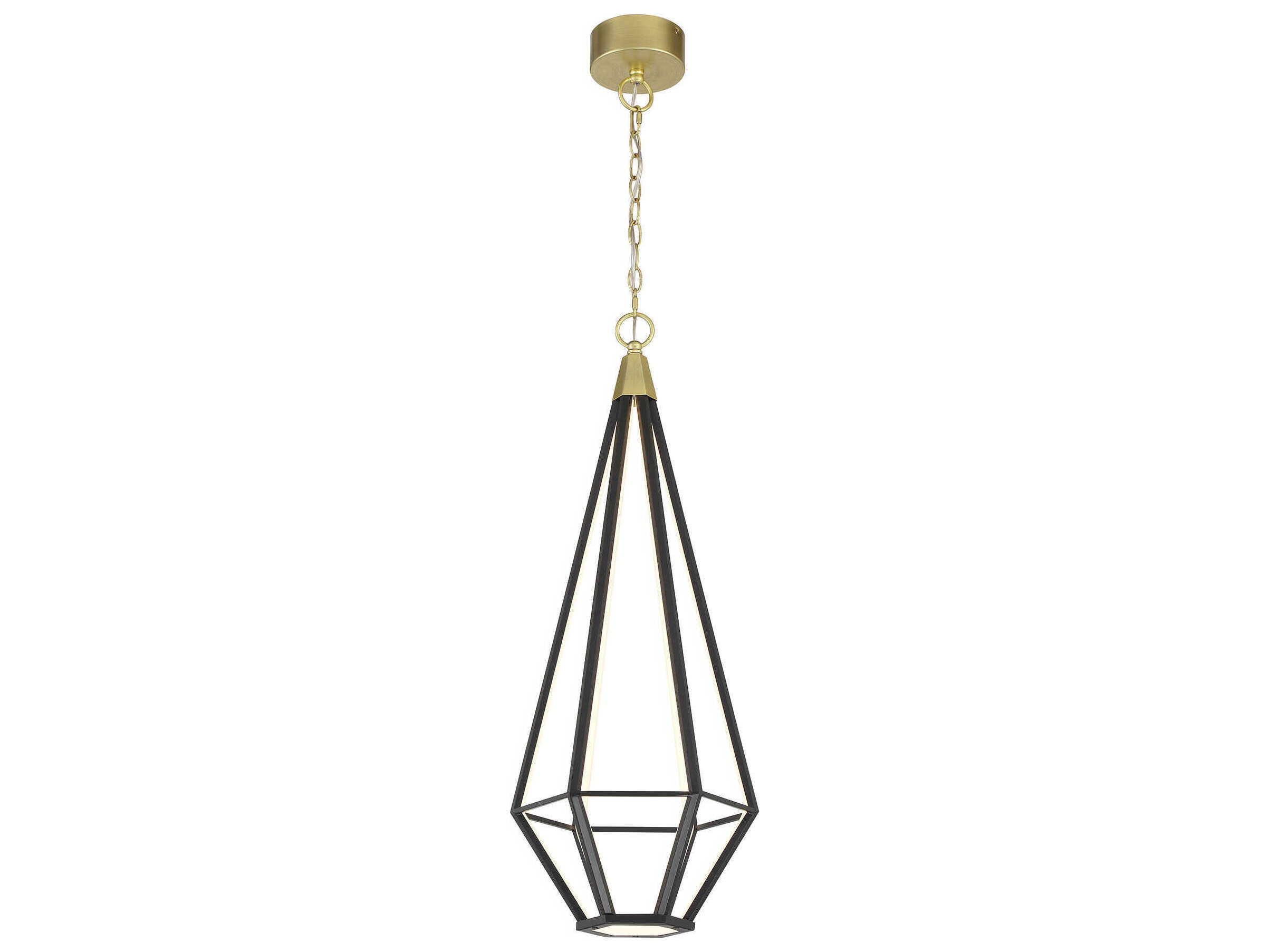 George Kovacs Dripping Gems 1-Light Soft Brass Black LED Geometric Pendant