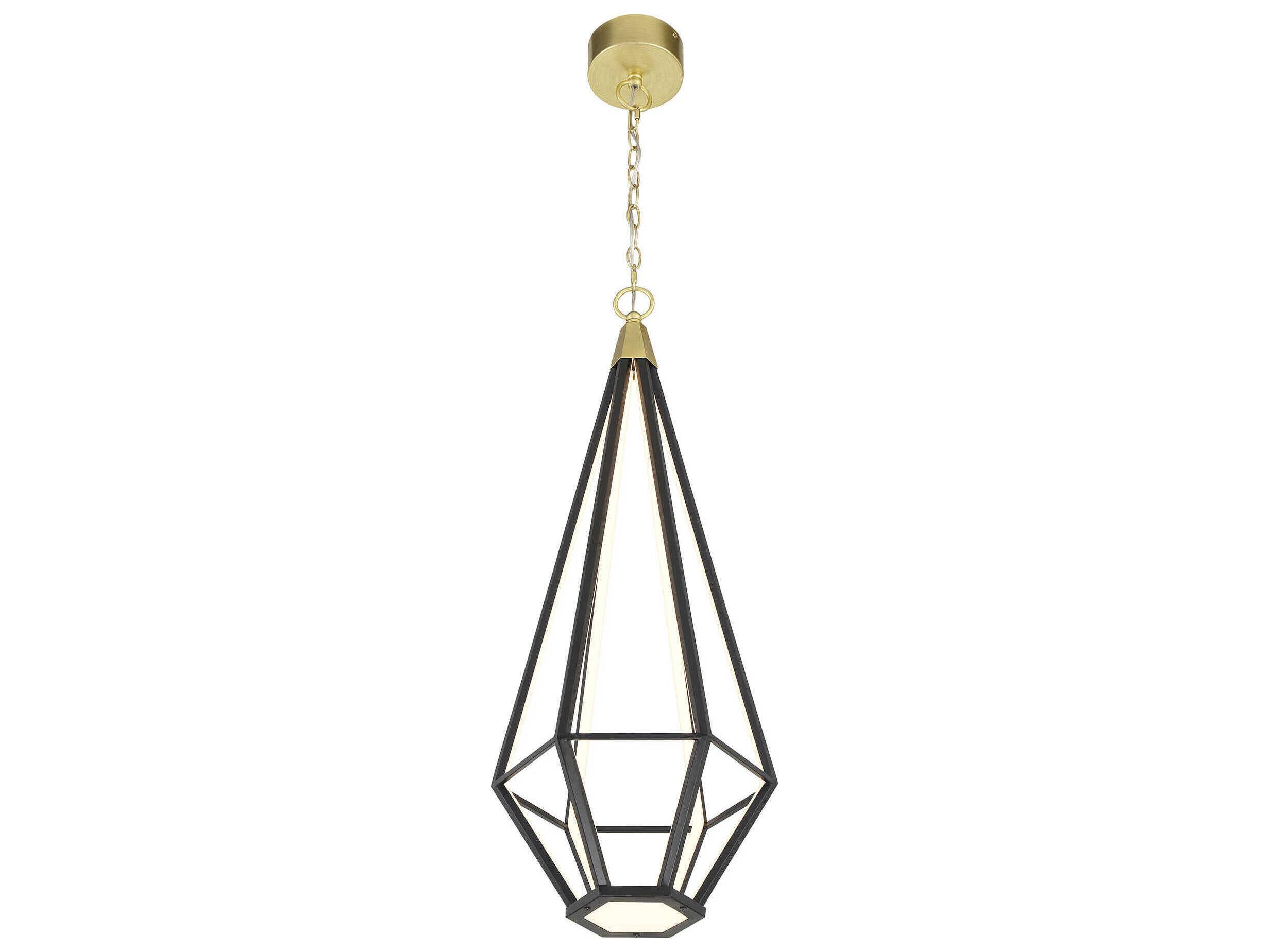 George Kovacs Dripping Gems 1-Light Soft Brass Black LED Geometric Pendant