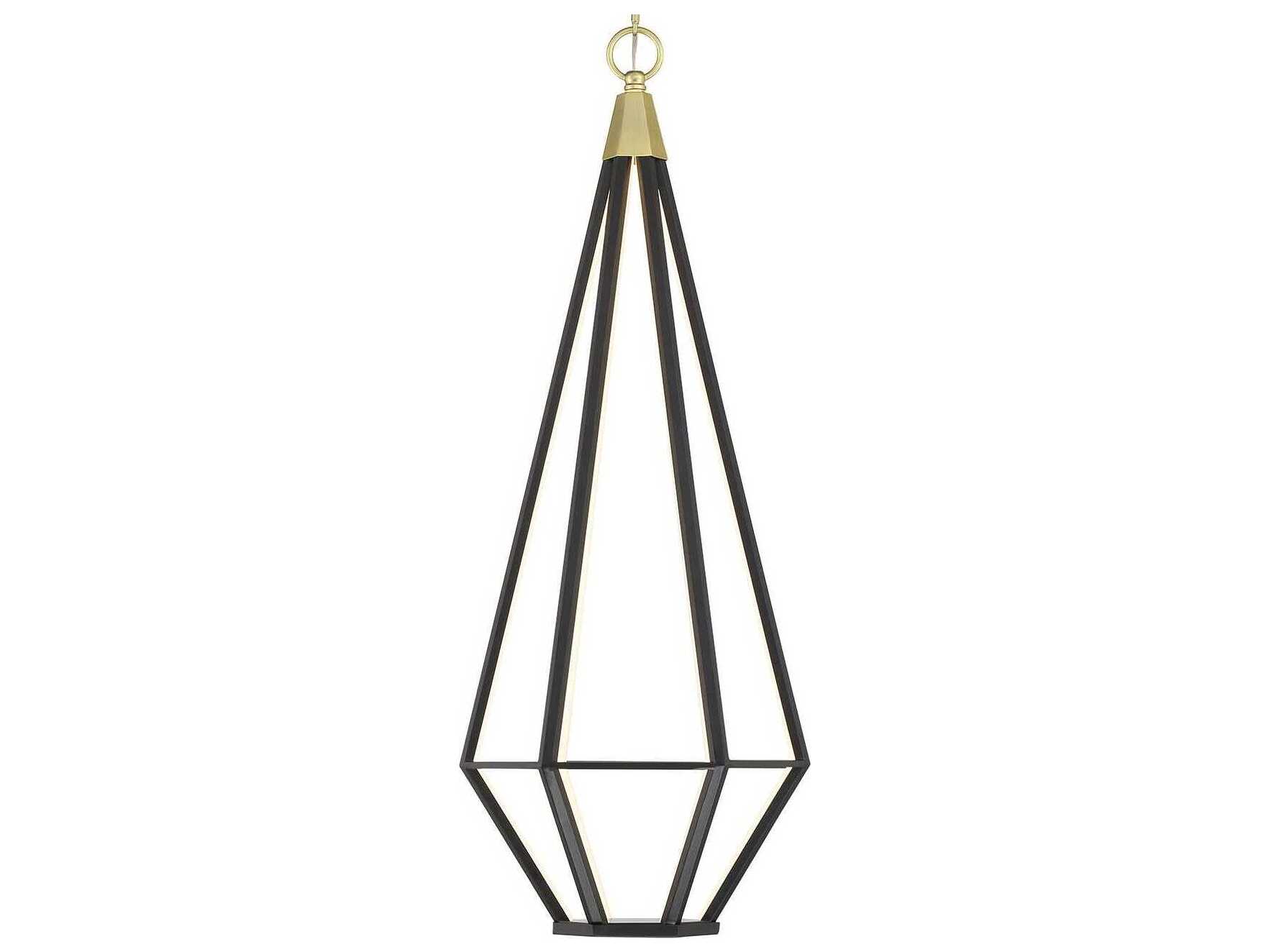 George Kovacs Dripping Gems 1-Light Soft Brass Black LED Geometric Pendant