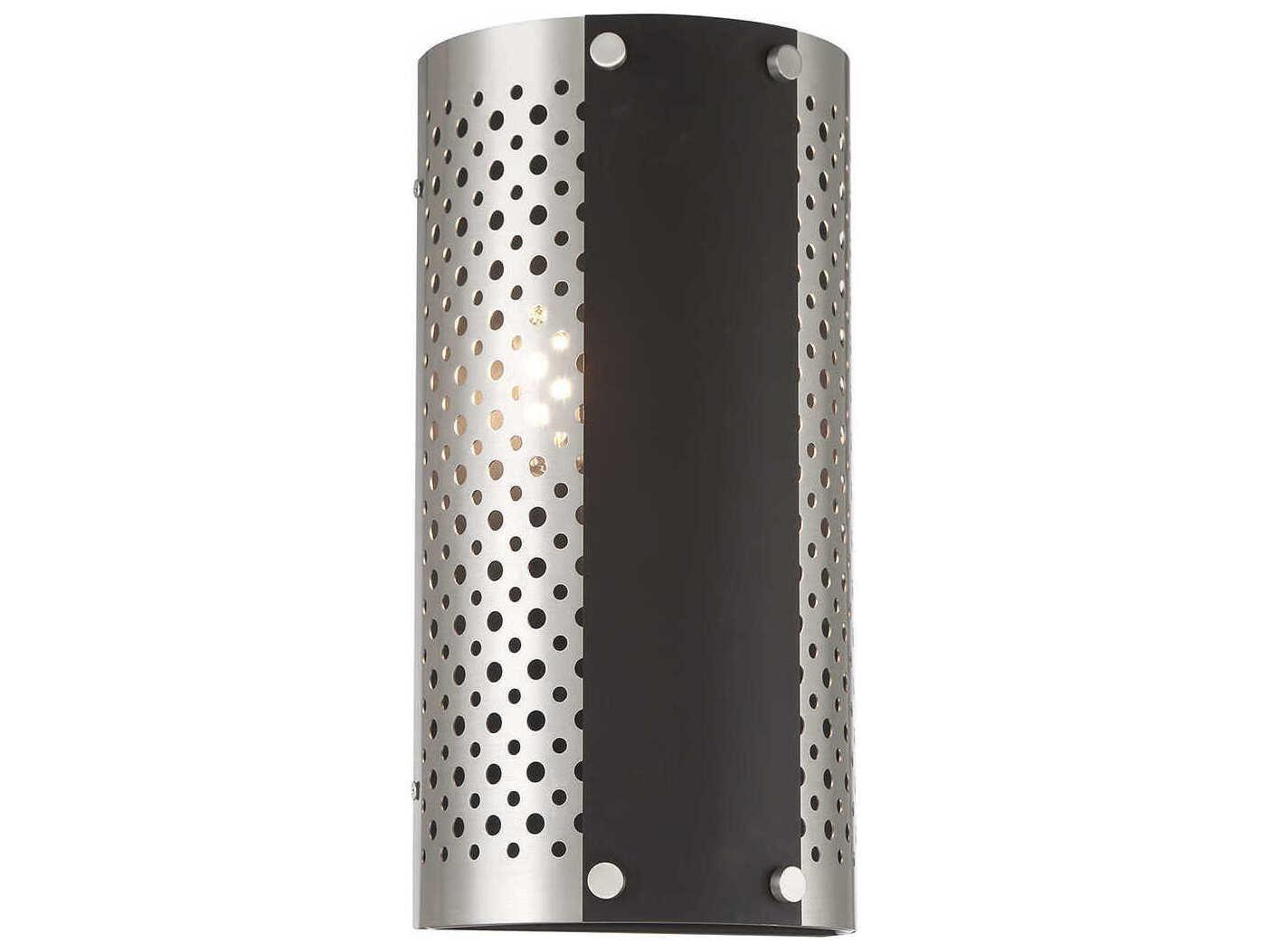 George Kovacs Noho 2-Light Brushed Nickel Sand Coal Black Wall Sconce