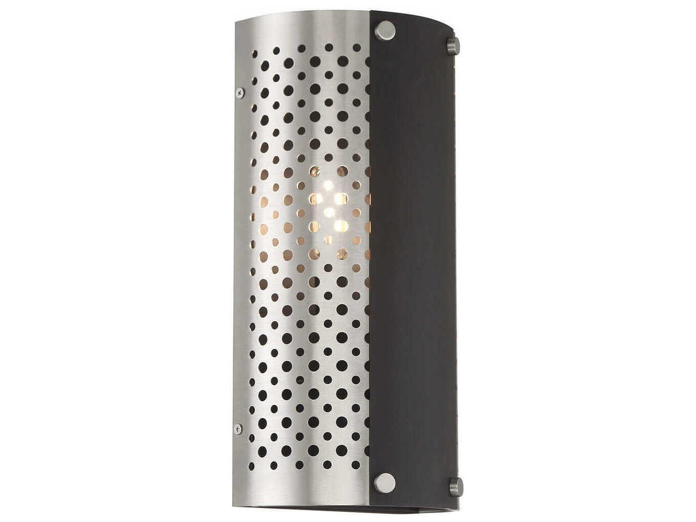 George Kovacs Noho 2-Light Brushed Nickel Sand Coal Black Wall Sconce