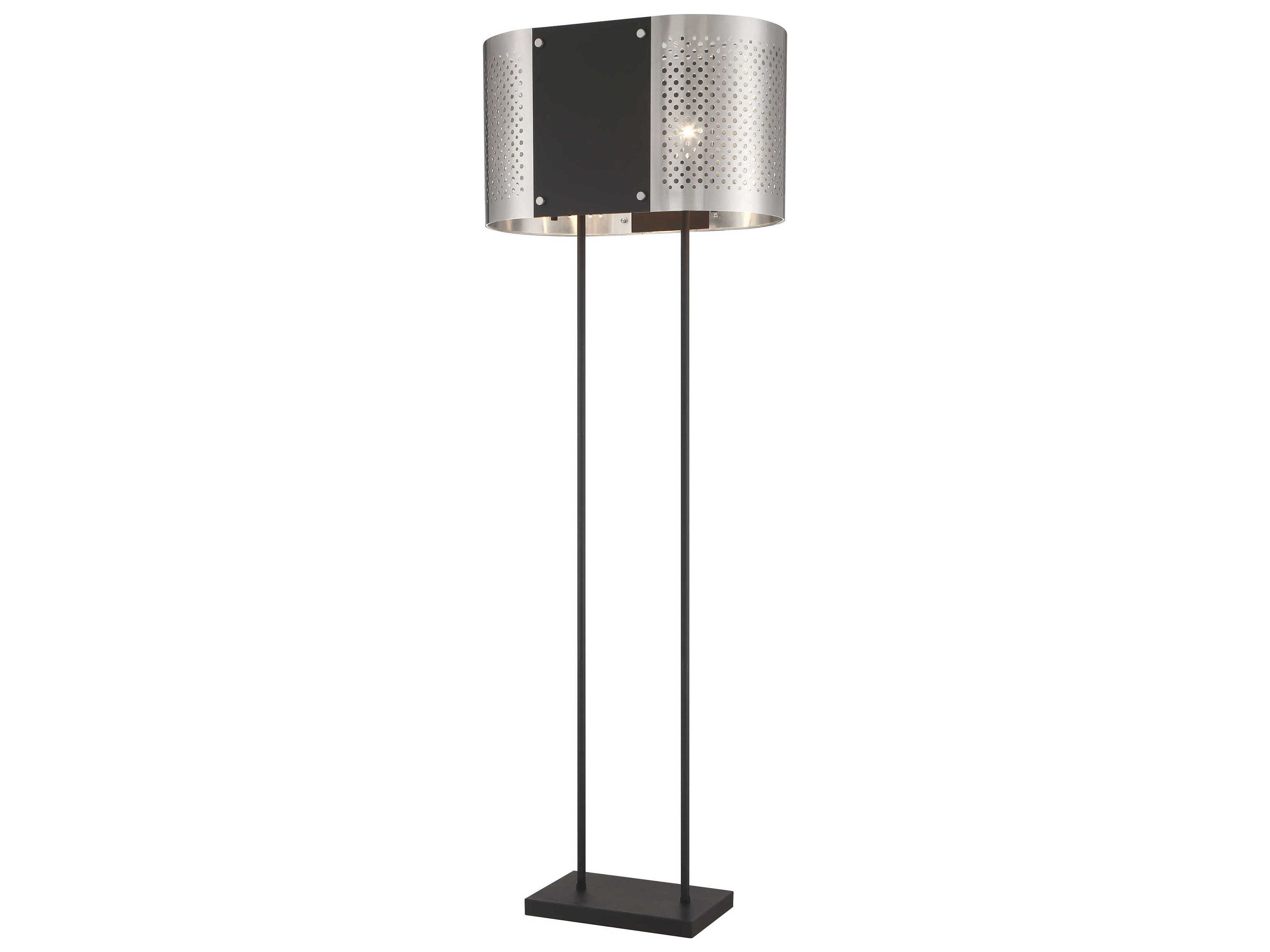 George Kovacs Noho Brushed Nickel Sand Coal Black Floor Lamp