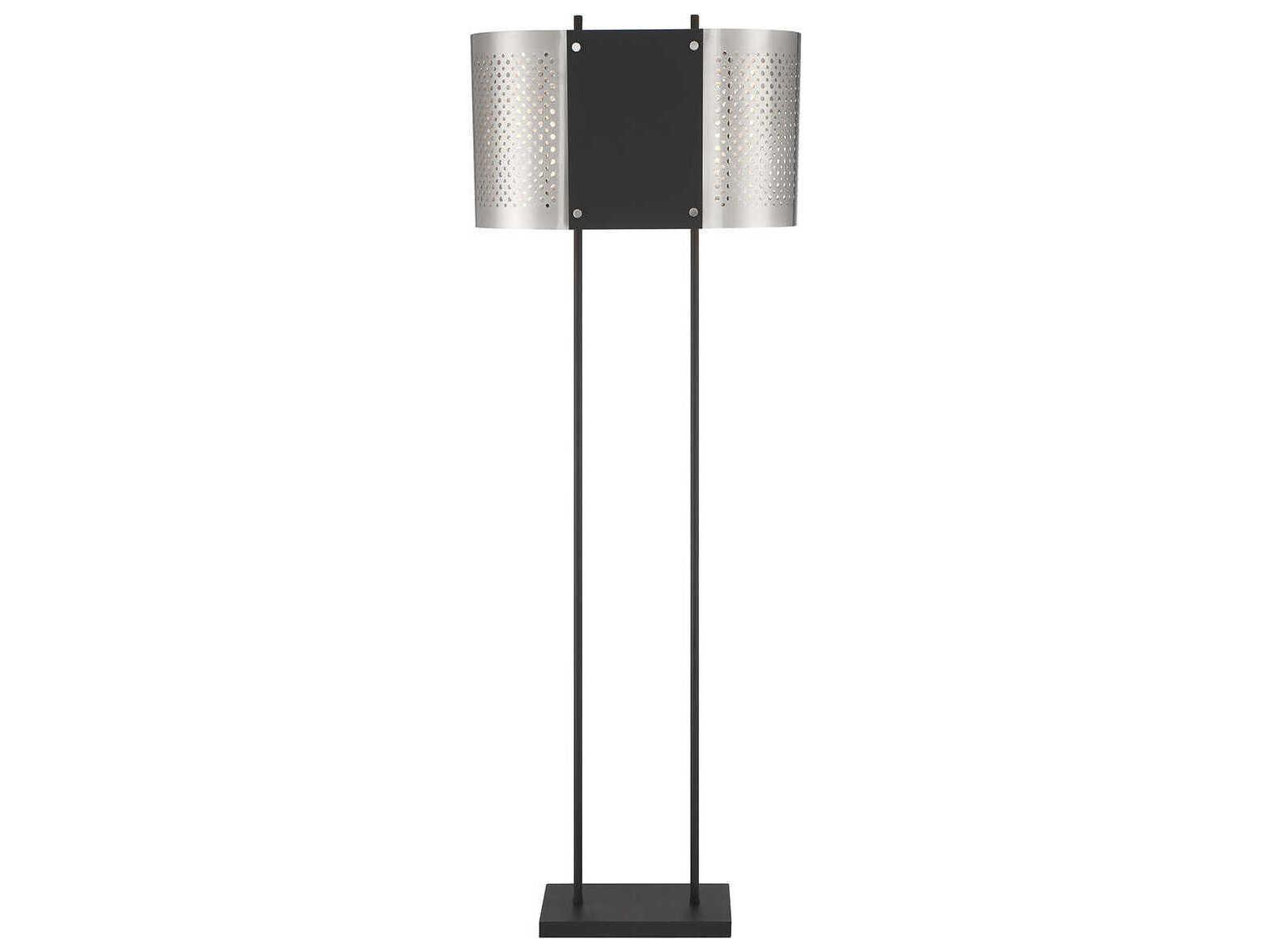 George Kovacs Noho Brushed Nickel Sand Coal Black Floor Lamp