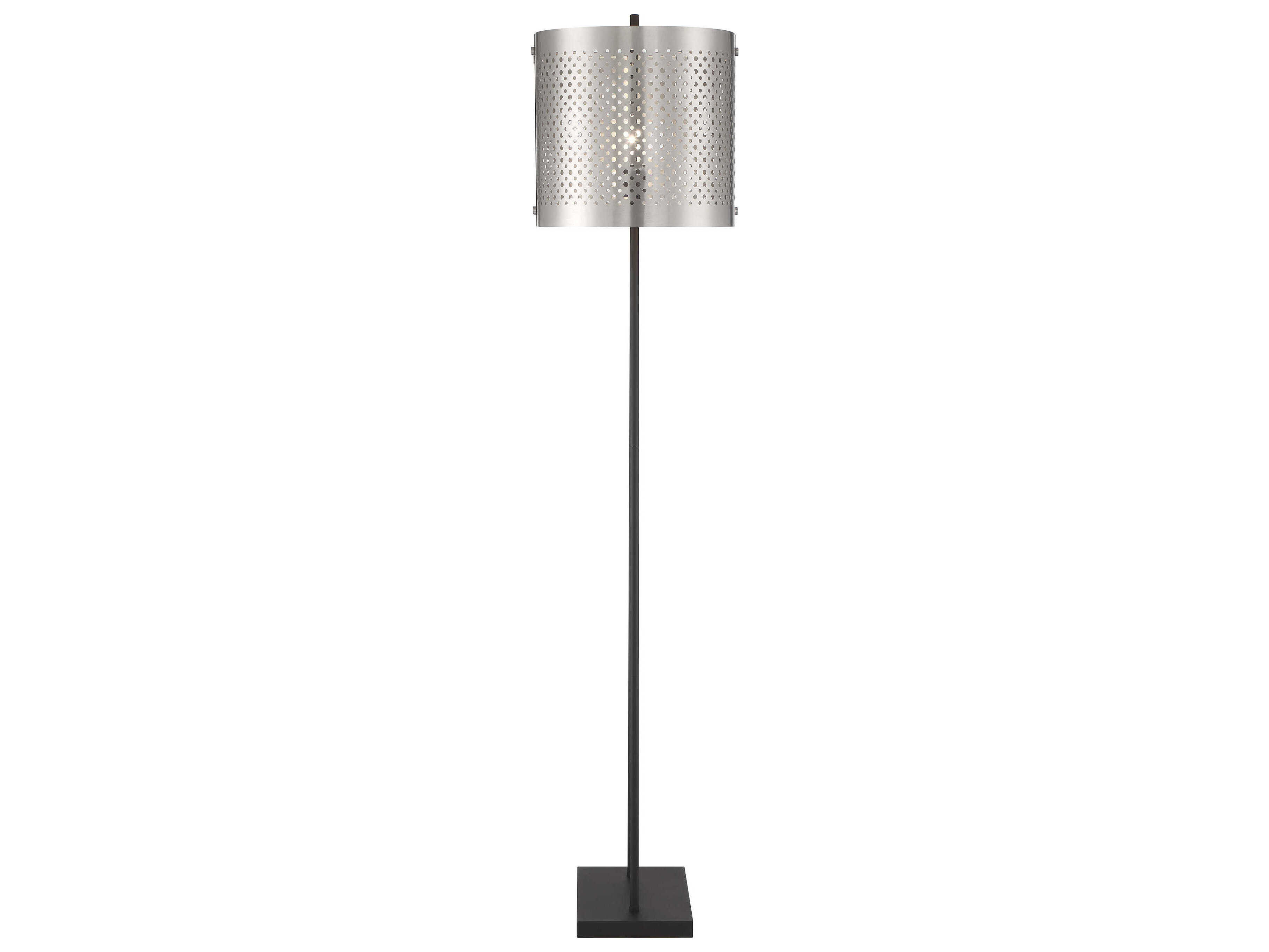 George Kovacs Noho Brushed Nickel Sand Coal Black Floor Lamp