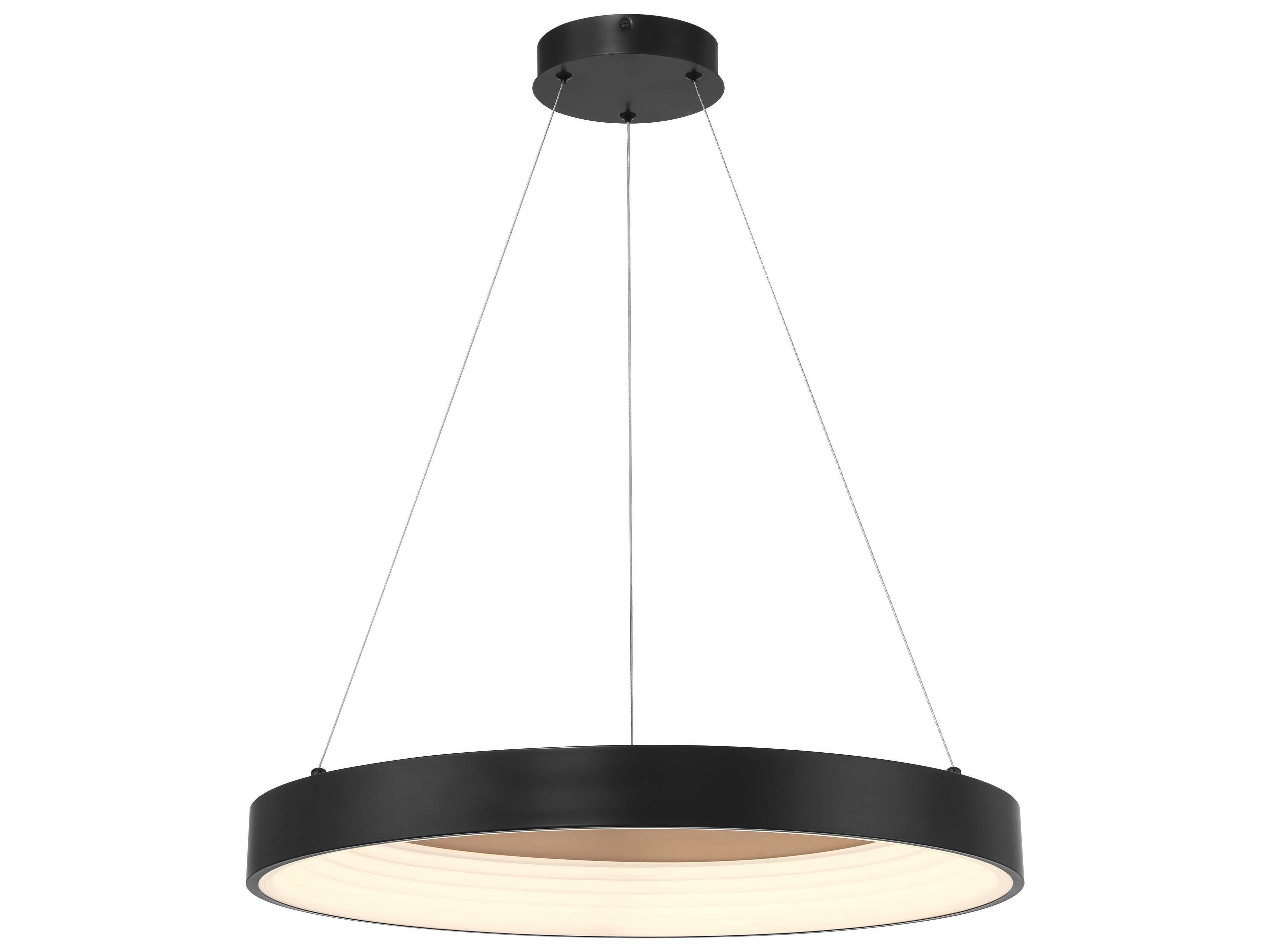George Kovacs Conc 1-Light Coal Black Round Pendant