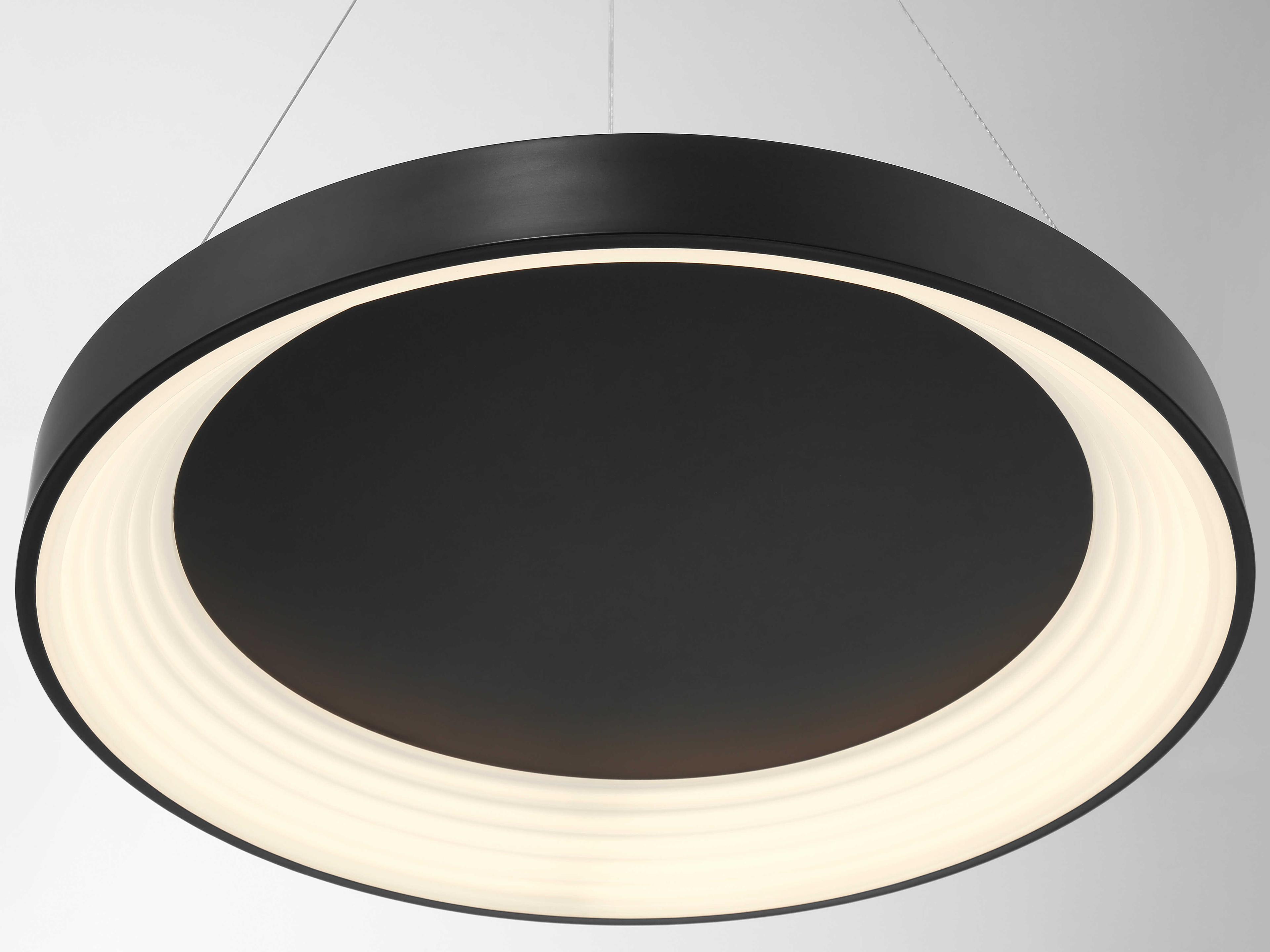 George Kovacs Conc 1-Light Coal Black Round Pendant