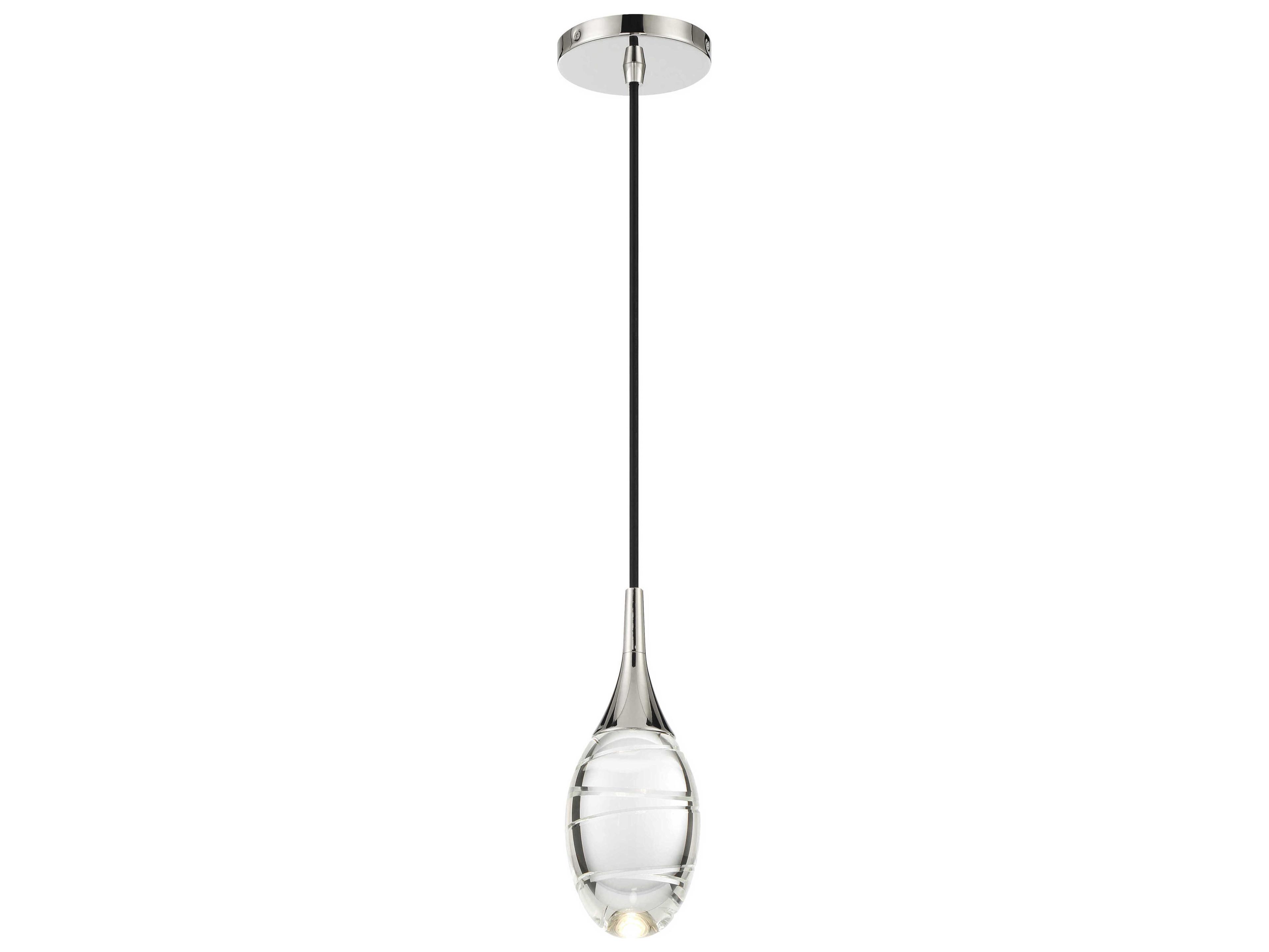 George Kovacs Hail 1-Light Polished Nickel Mini Pendant