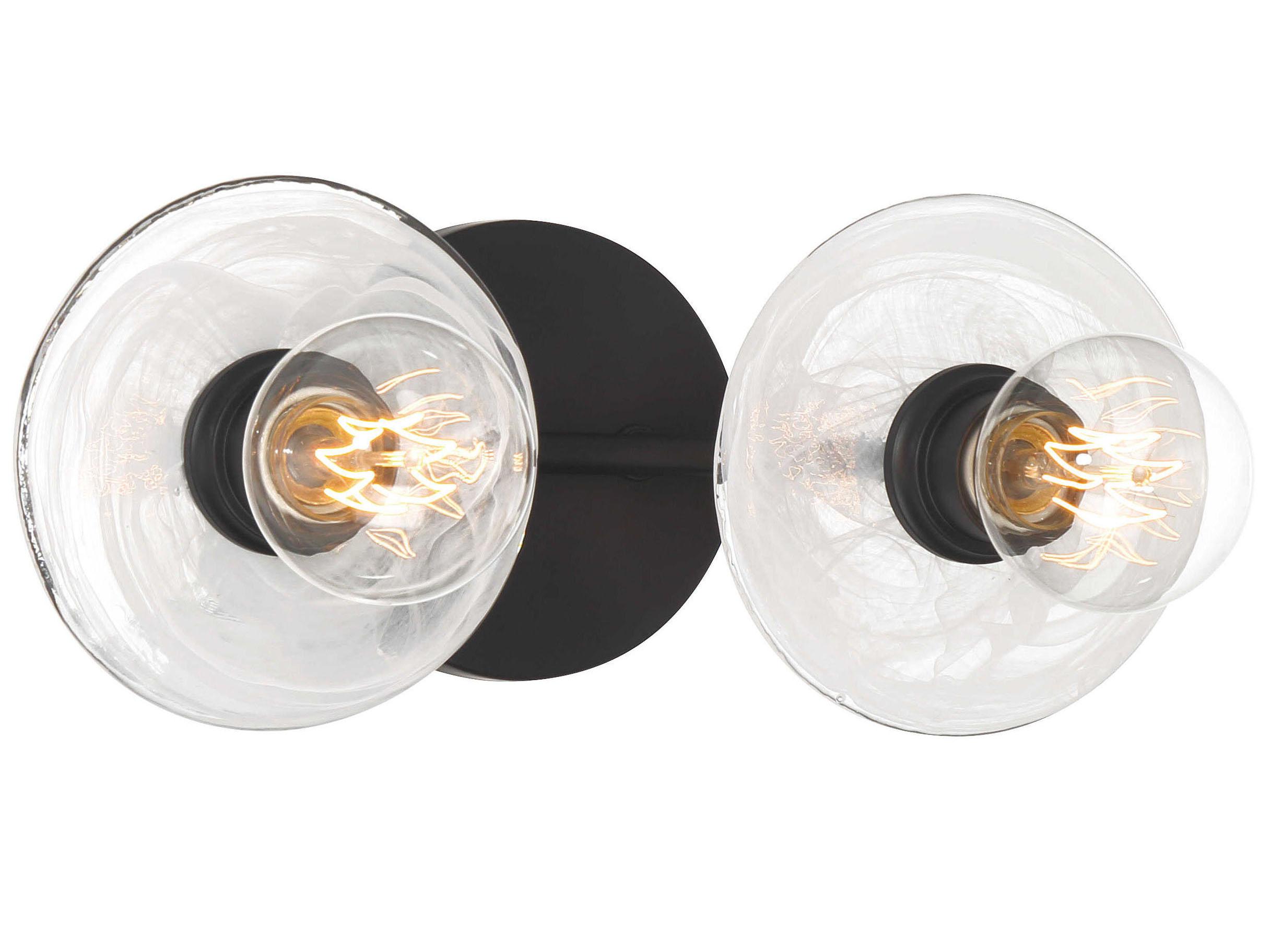 George Kovacs Vapors 2-Light Coal Black Glass Vanity Light