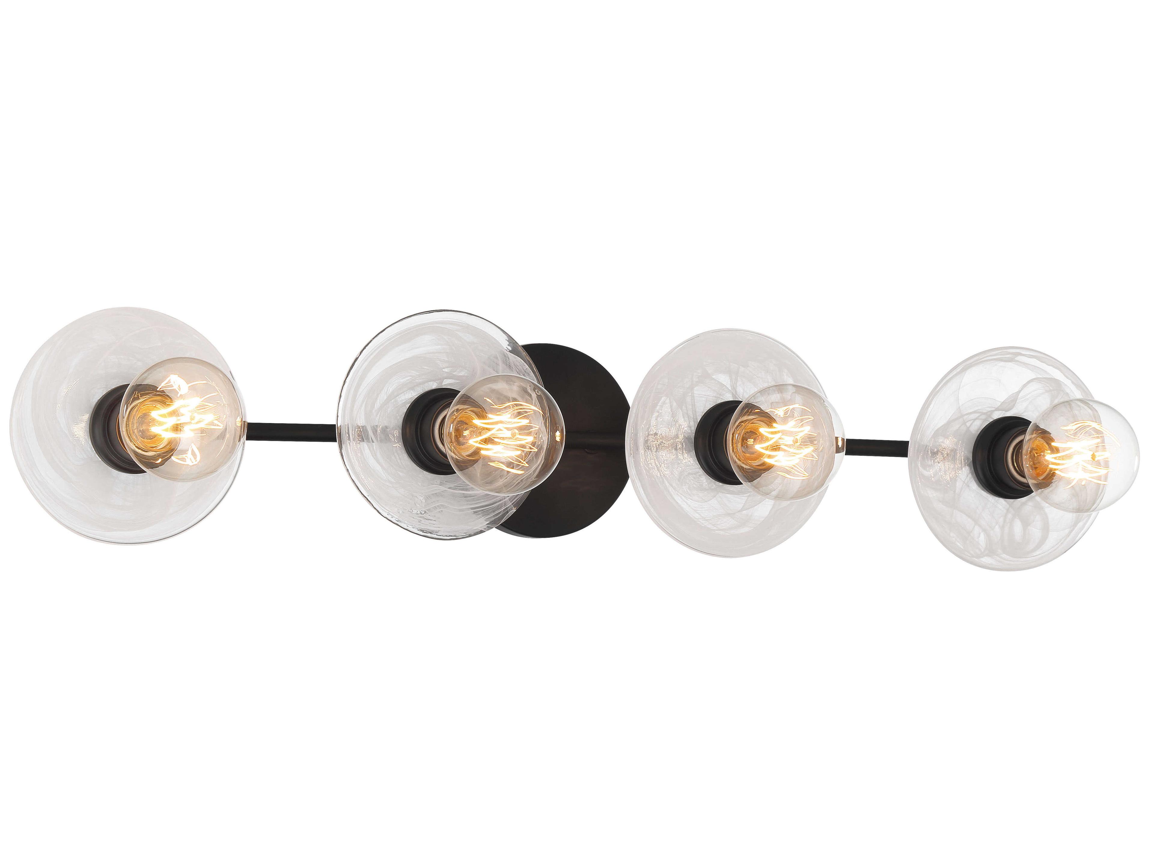 George Kovacs Vapors 4-Light Coal Black Glass Vanity Light