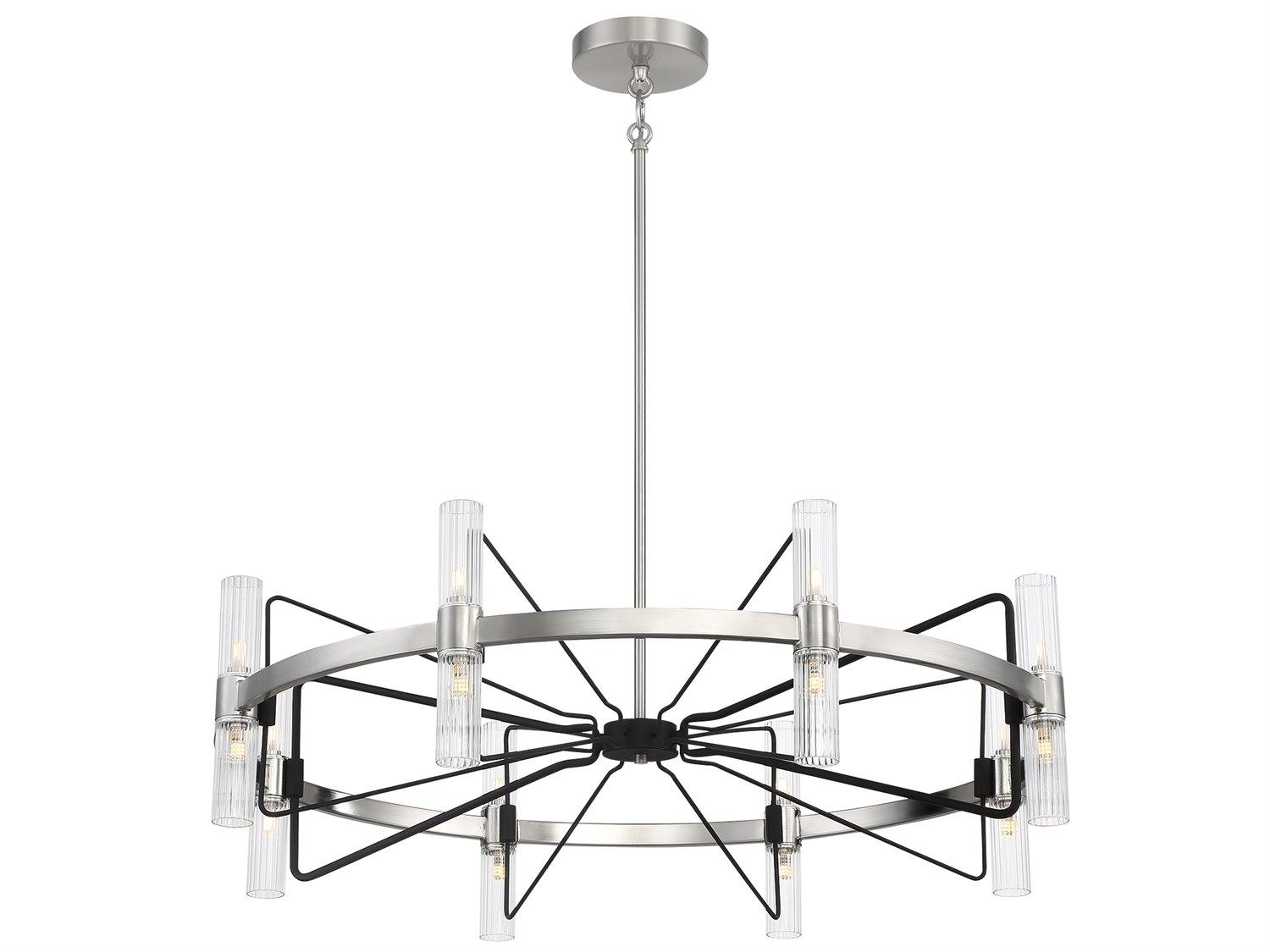 George Kovacs Mass Transit 16-Light6-Light Brushed Nickel Sand Coal Glass LED Chandelier